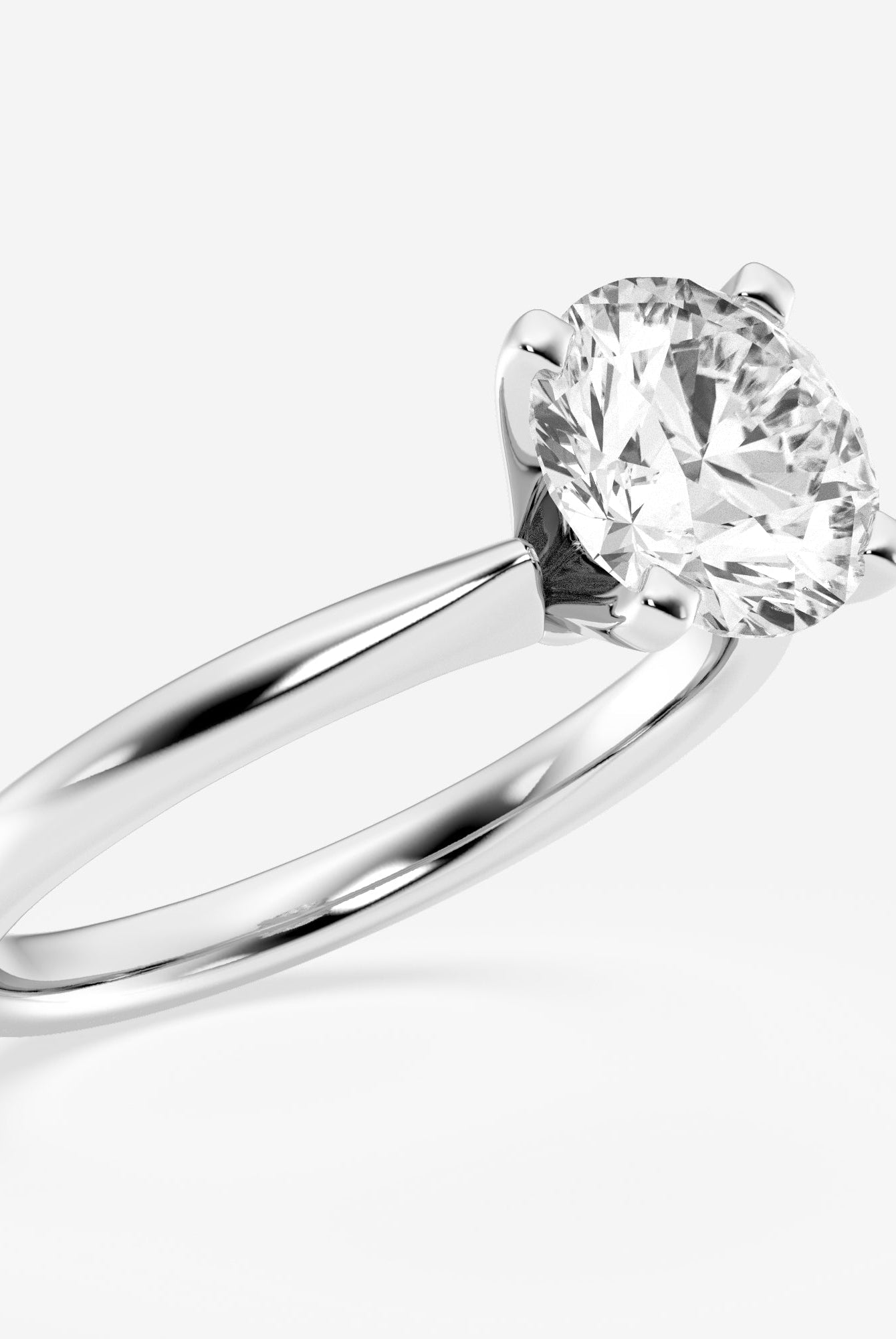 Round Cut Diamond Solitaire Moissanite Engagement Ring For Her