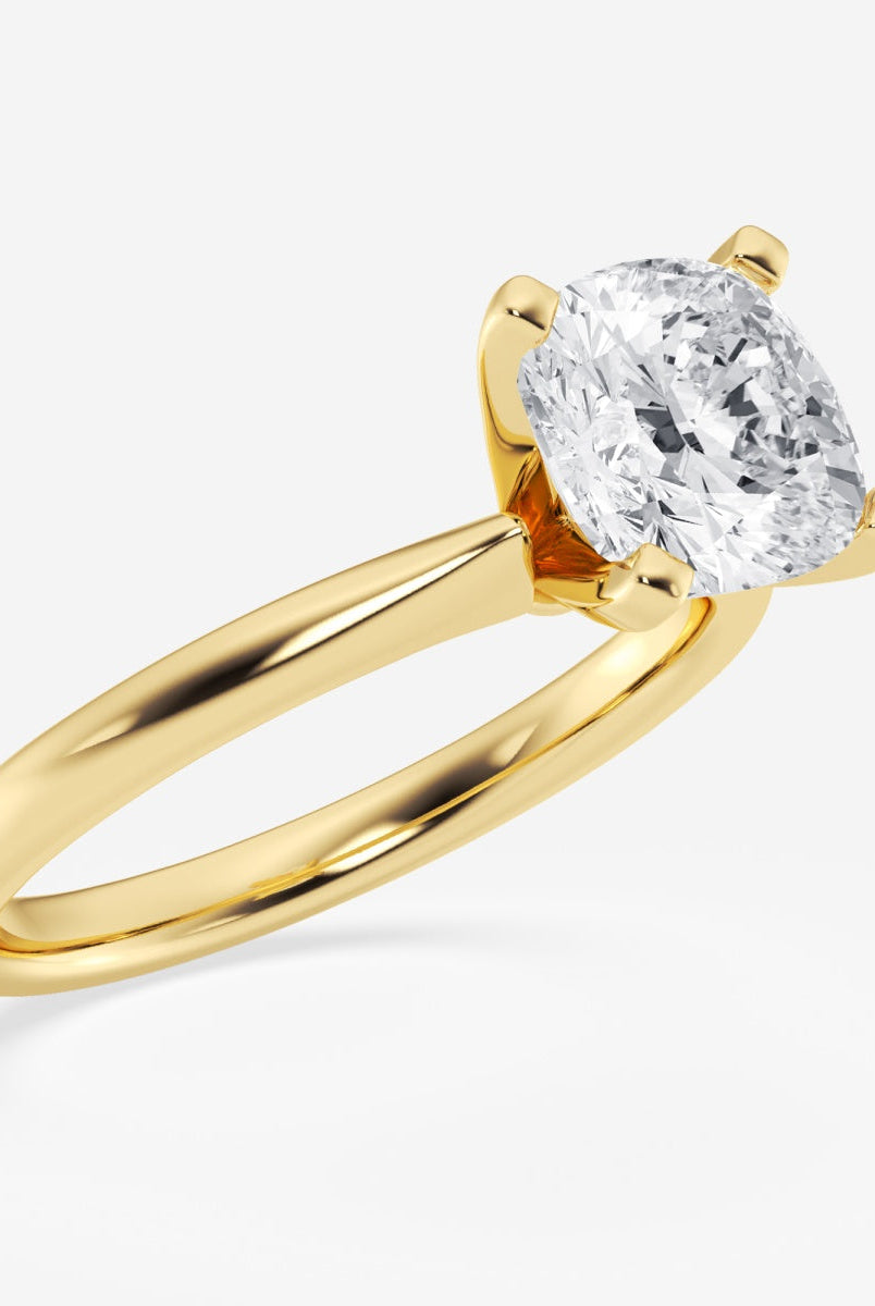 Cushion Cut Moissanite Solitaire Diamond Engagement Ring For Women