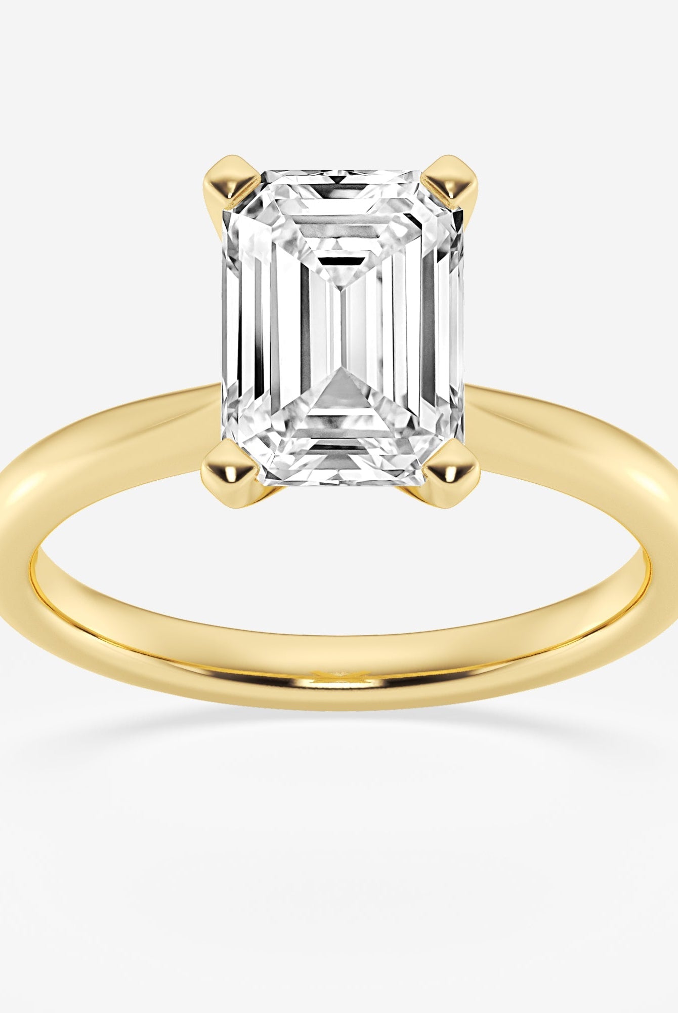 Emerald Cut Diamond Solitaire Moissanite Engagement Ring For Women
