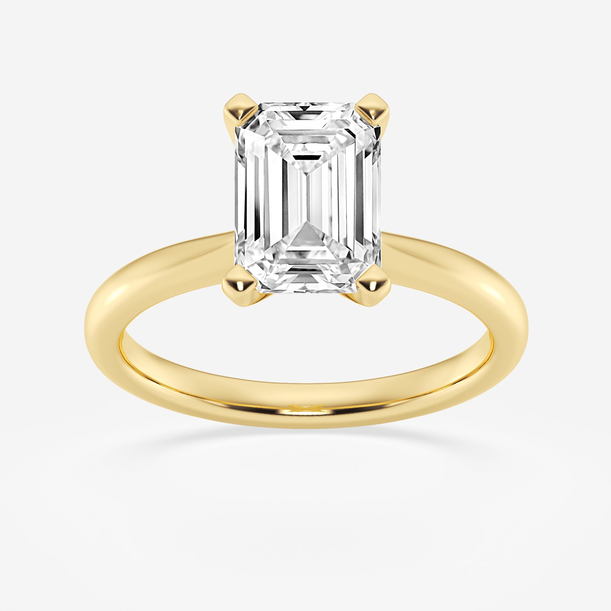 Emerald Cut Diamond Solitaire Moissanite Engagement Ring For Women