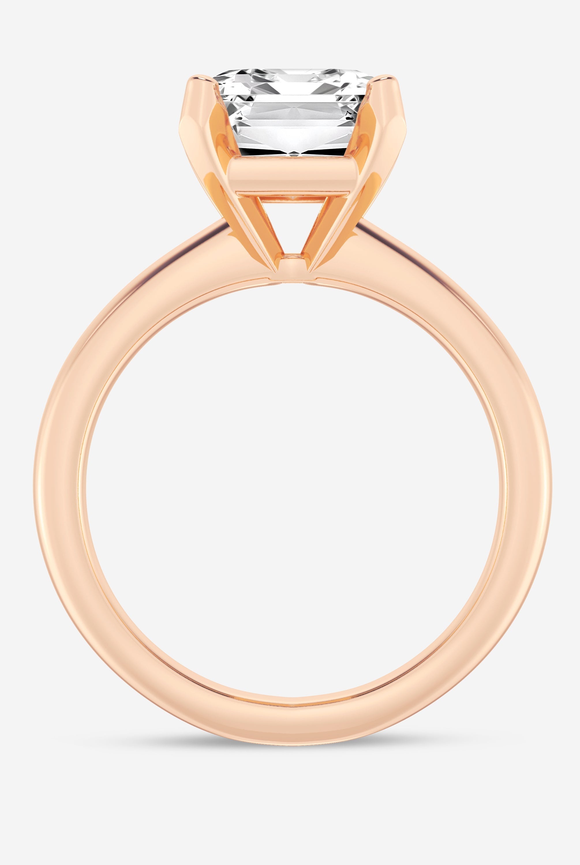 Emerald Cut Diamond Solitaire Moissanite Engagement Ring For Her