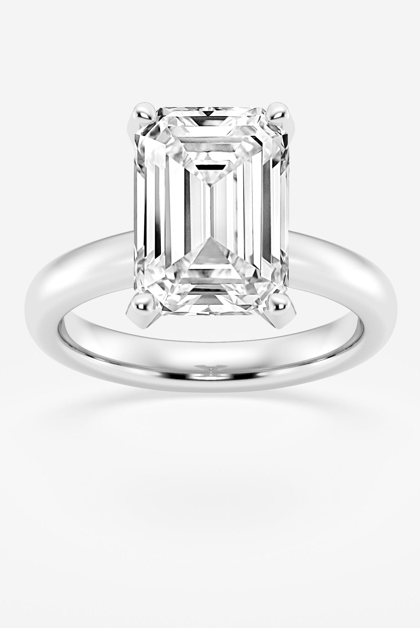 Emerald Cut Diamond Solitaire Moissanite Engagement Ring For Her