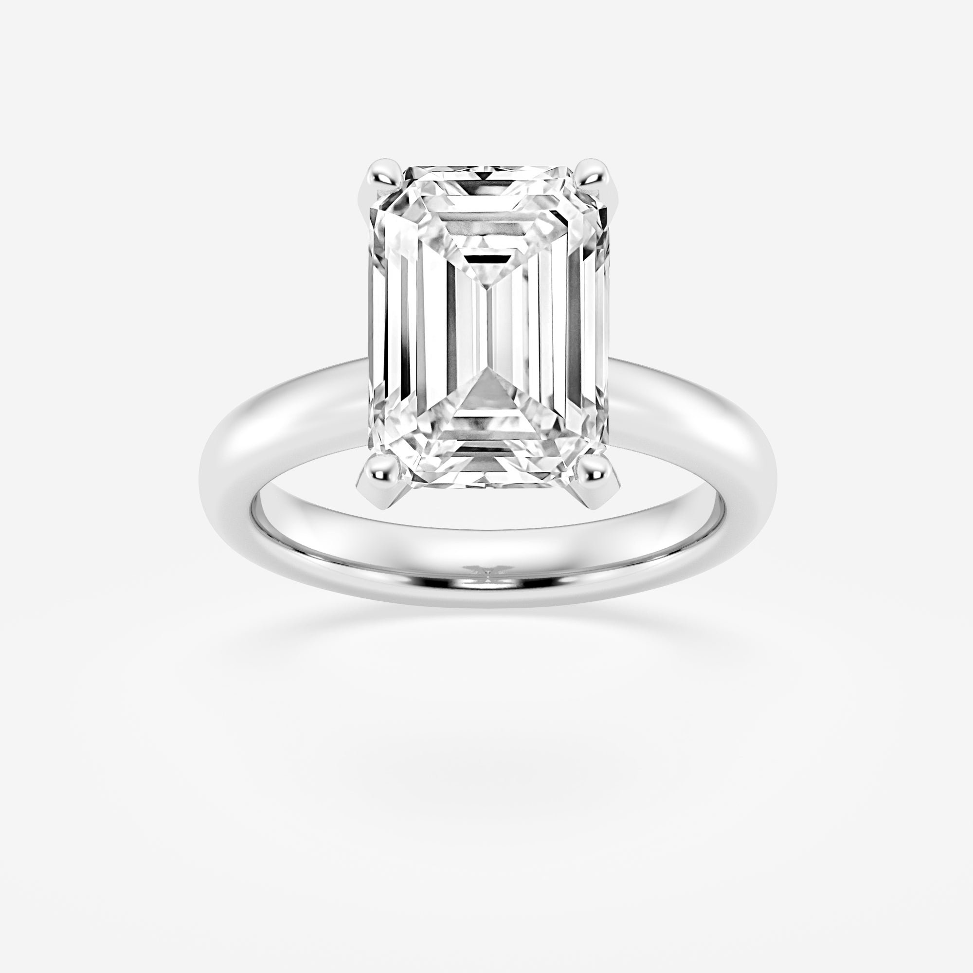 Emerald Cut Diamond Solitaire Moissanite Engagement Ring For Her
