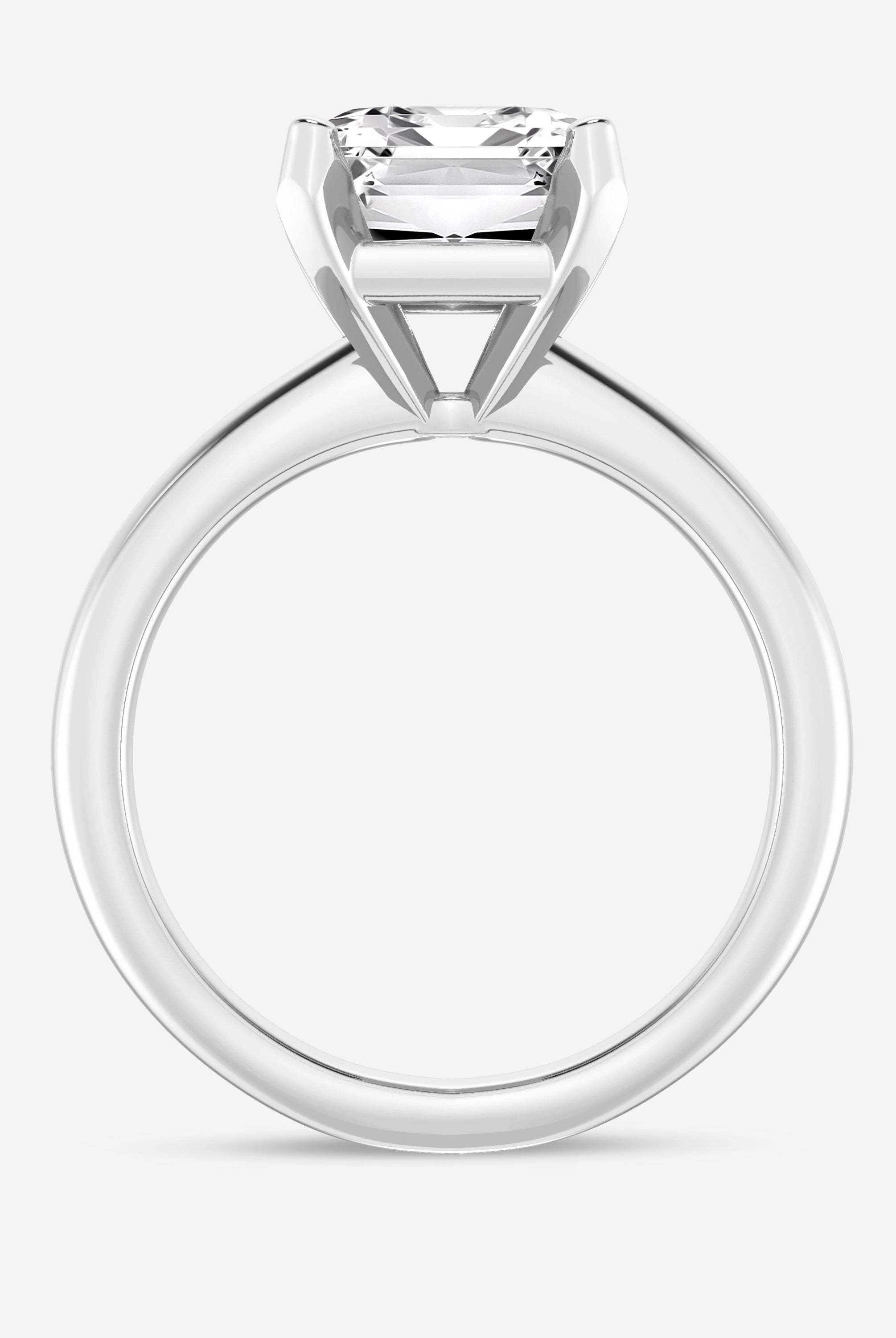 Emerald Cut Diamond Solitaire Moissanite Engagement Ring For Her