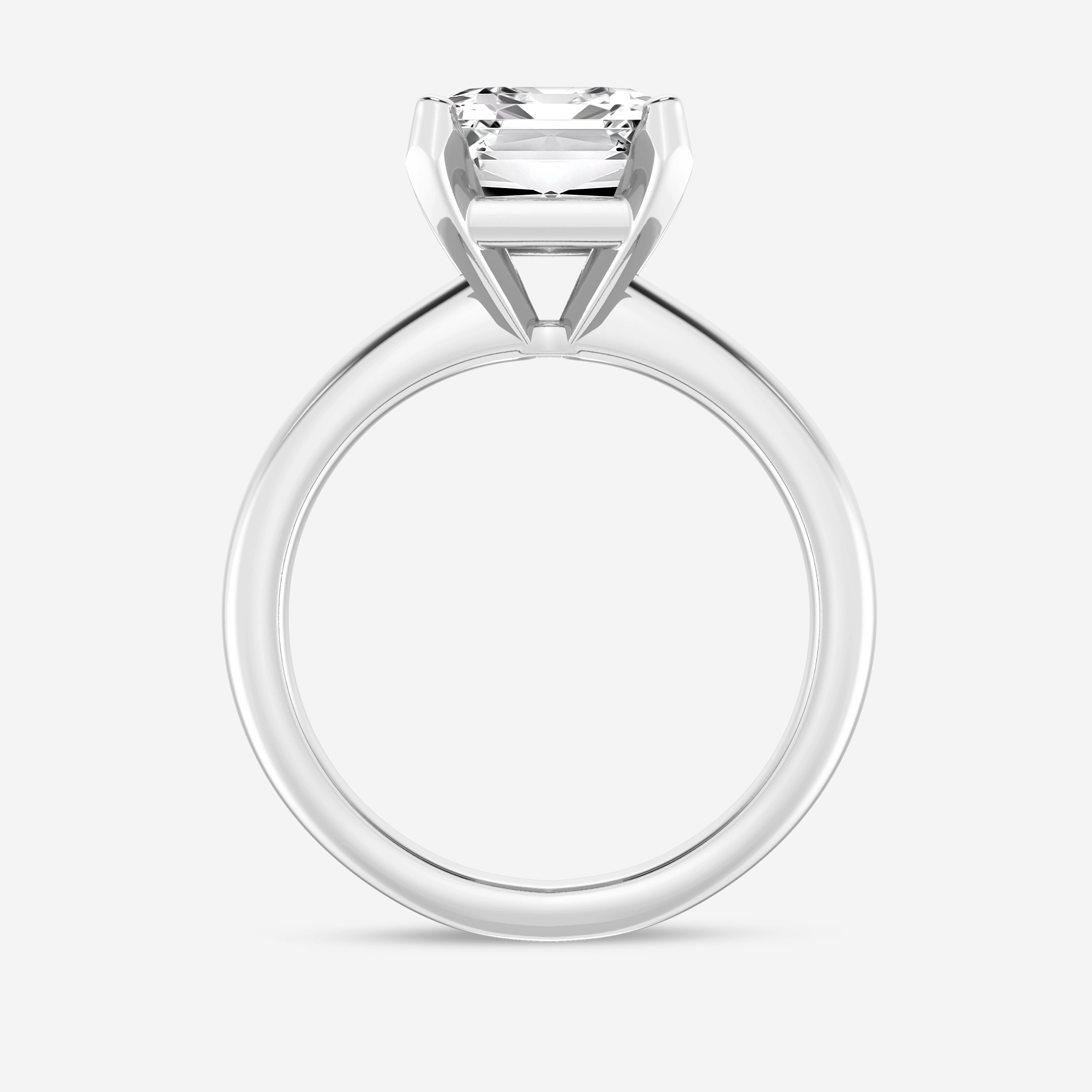 Emerald Cut Diamond Solitaire Moissanite Engagement Ring For Her