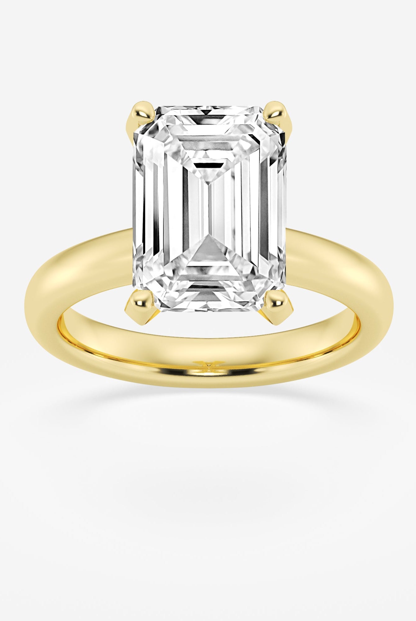 Emerald Cut Diamond Solitaire Moissanite Engagement Ring For Her