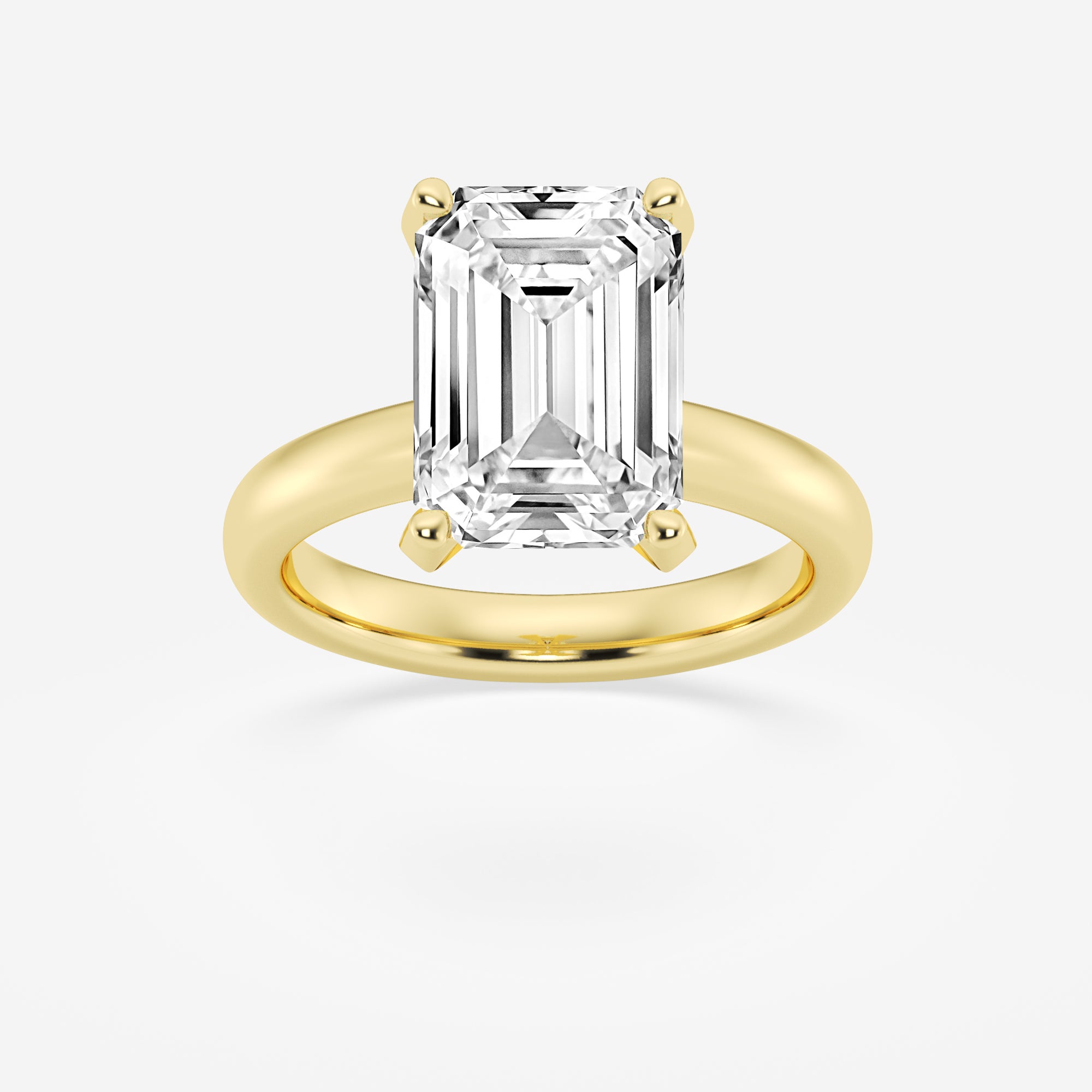 Emerald Cut Diamond Solitaire Moissanite Engagement Ring For Her