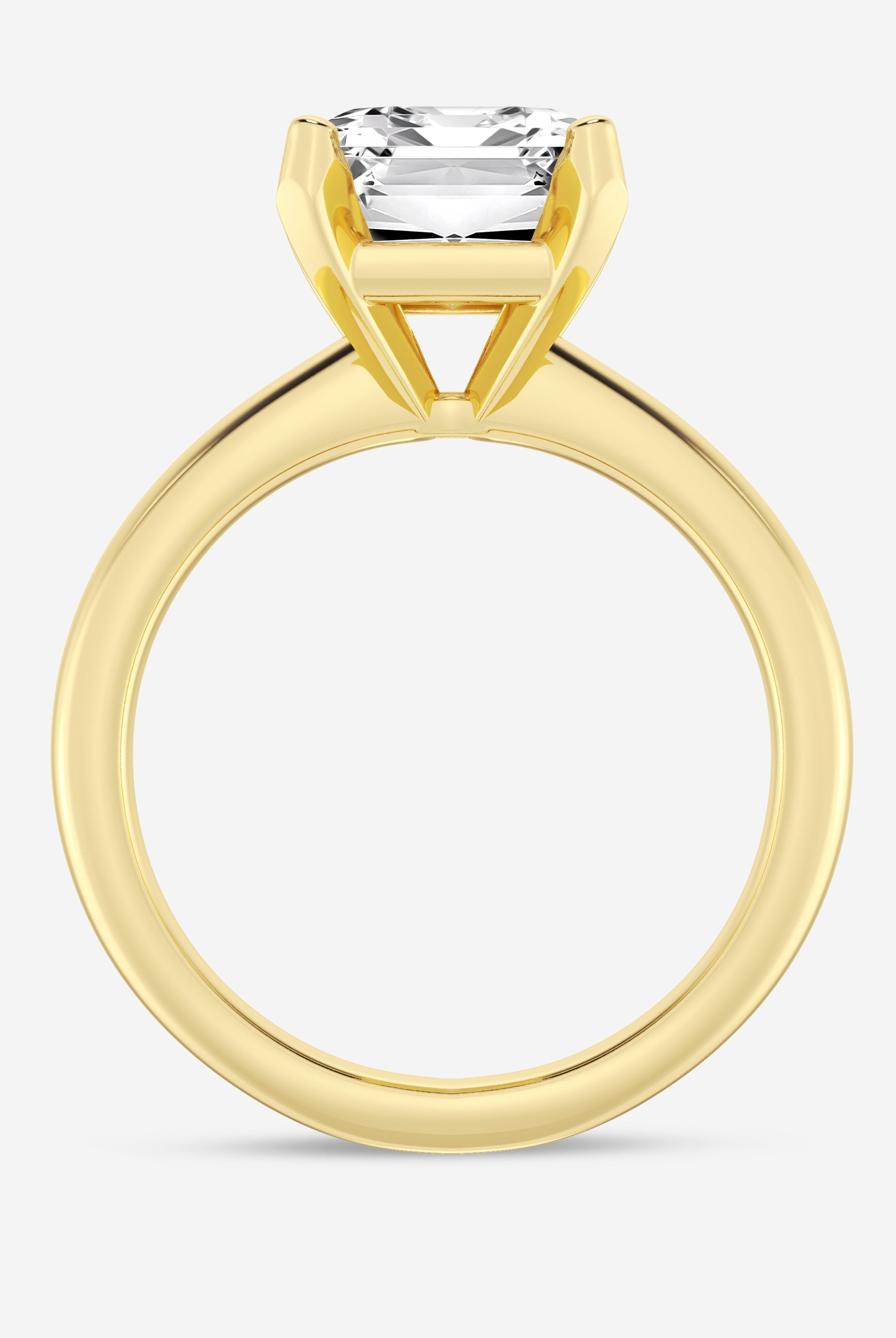 Emerald Cut Diamond Solitaire Moissanite Engagement Ring For Her