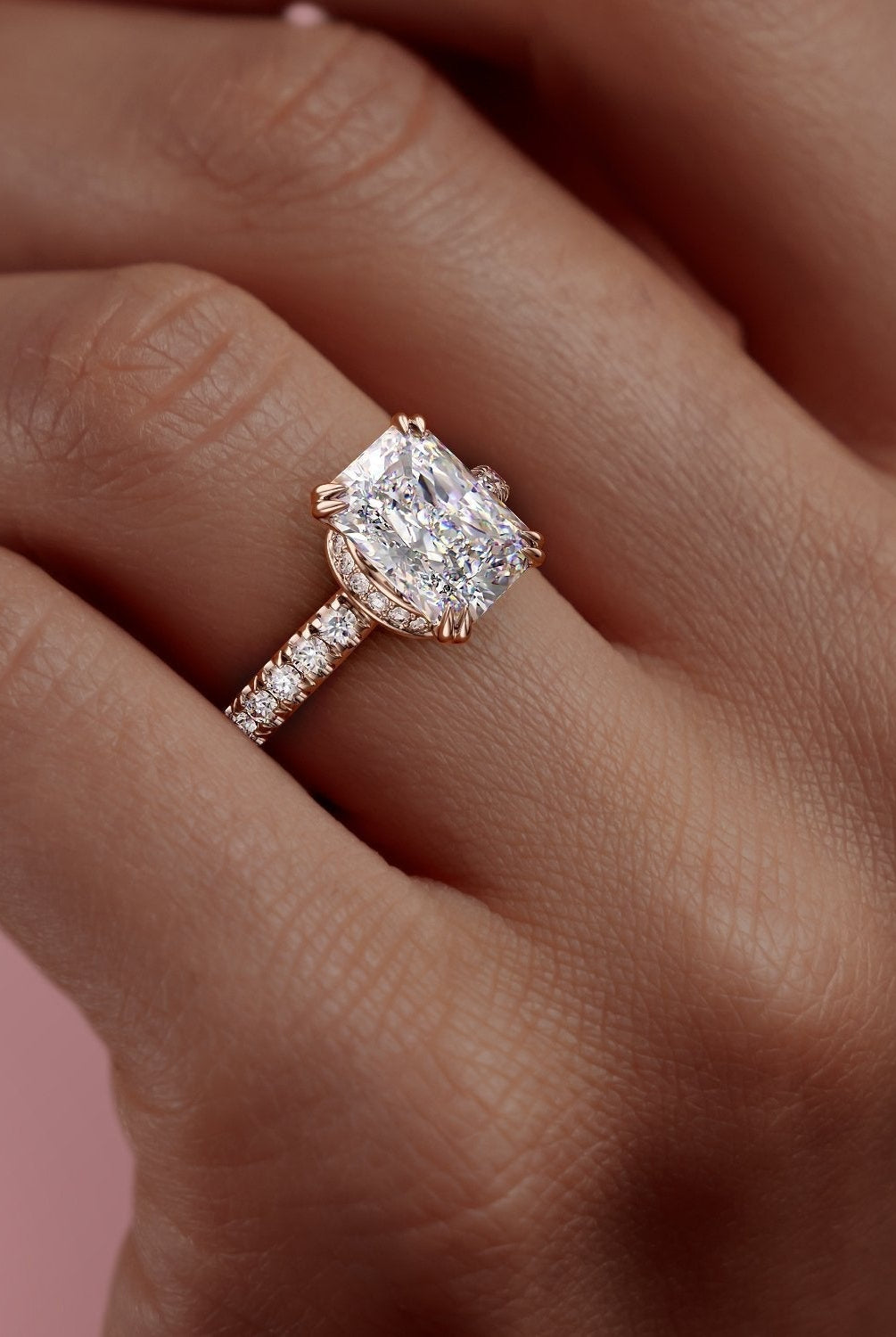 radiant-cut-solitaire-pave-setting-moissanite-engagement-ring