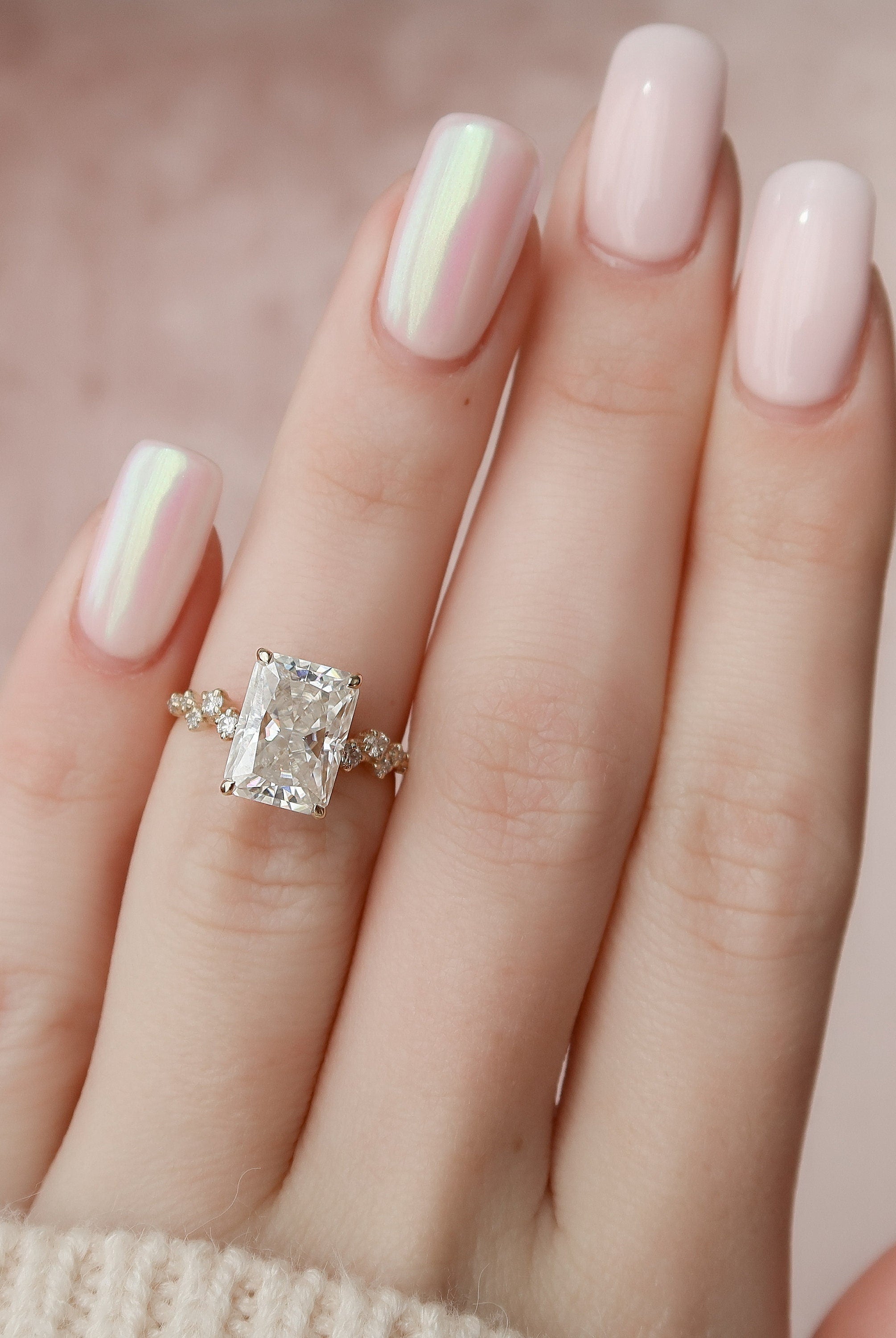 Hidden Halo Moissanite Ring