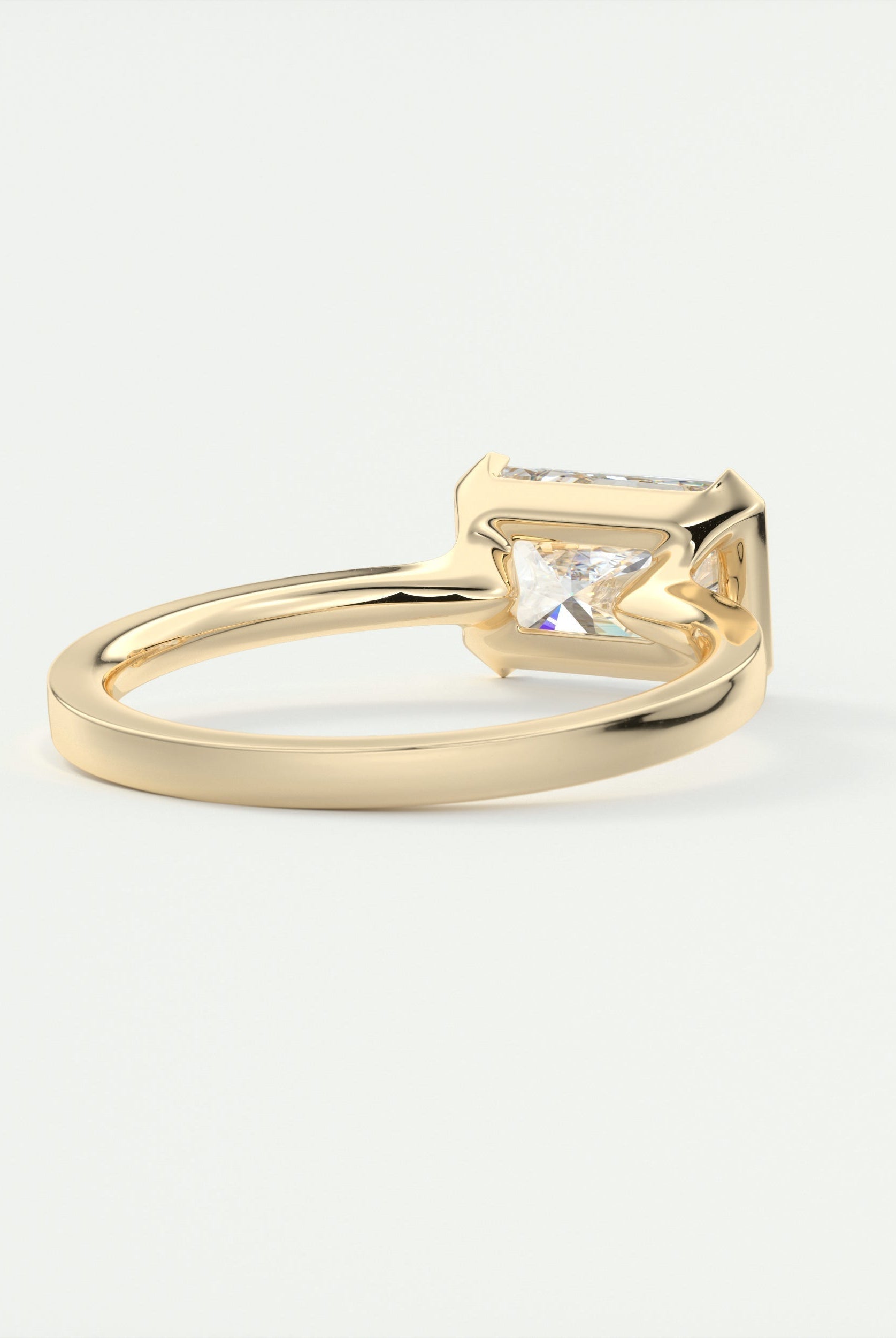 Half Bezel Moissanite Ring