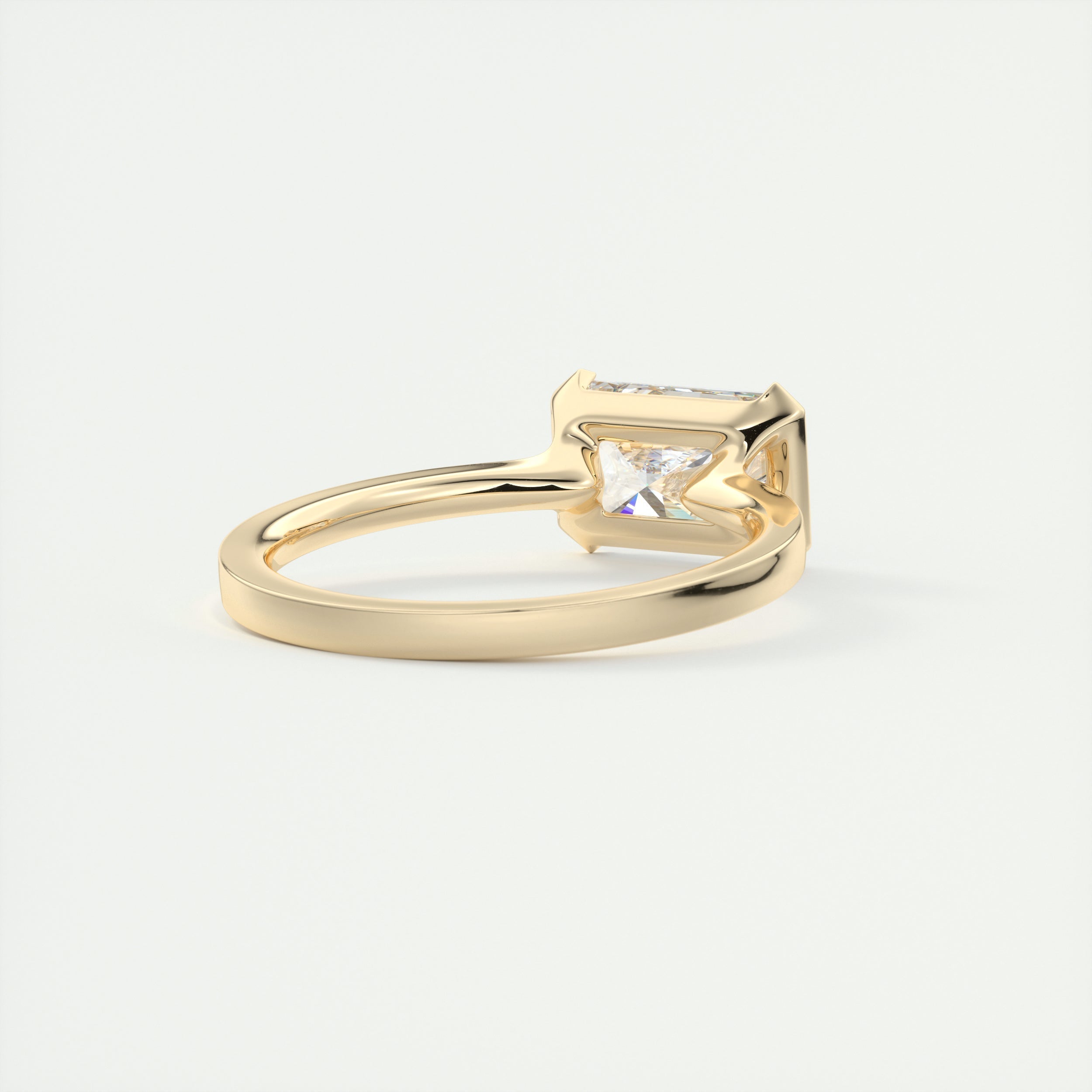 Half Bezel Moissanite Ring