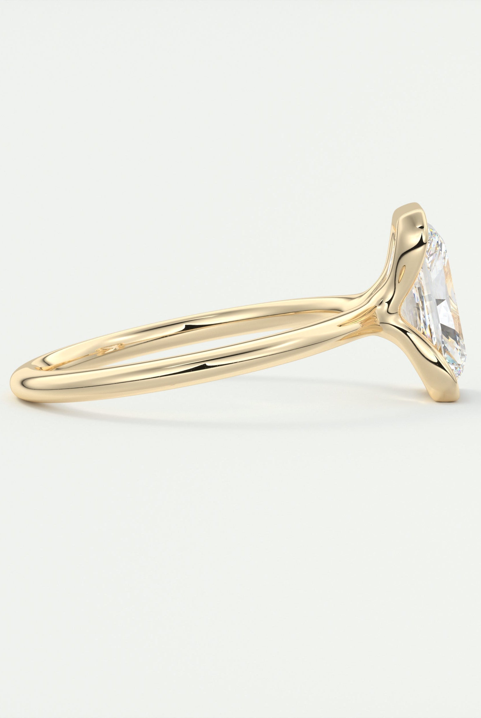 Half Bezel Moissanite Ring