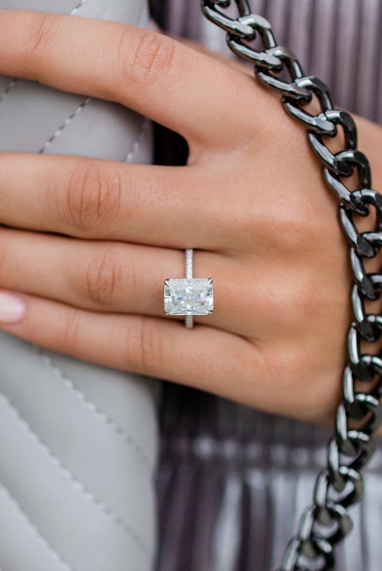 Radiant Cut Moissanite Ring
