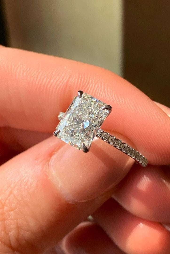 Radiant Cut Moissanite Ring