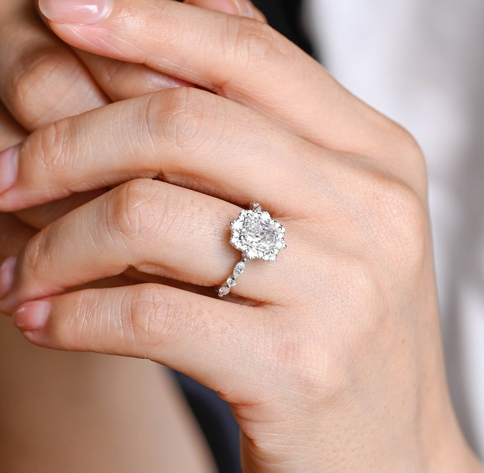 ethical engagement rings moissanite