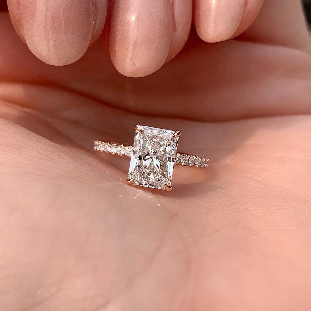 Unique Moissanite Engagement Ring