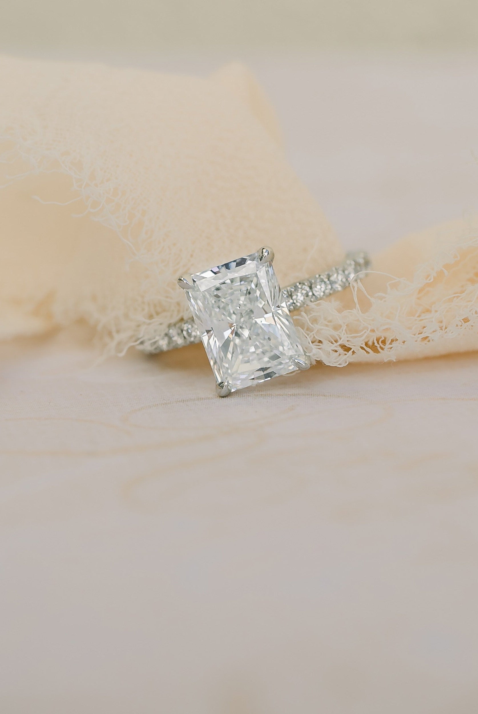 Pave Moissanite Engagement Ring