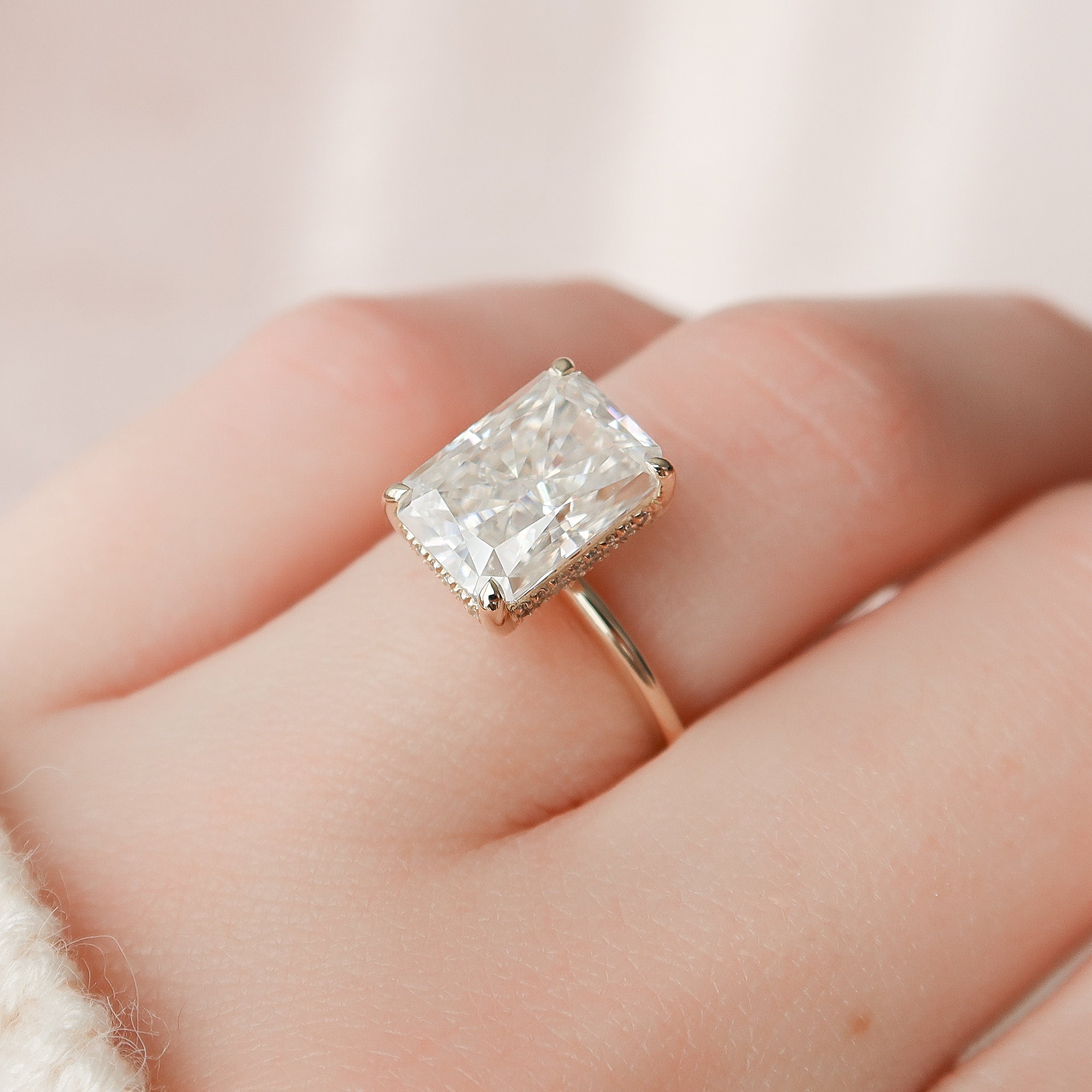 Hidden Halo Moissanite Ring