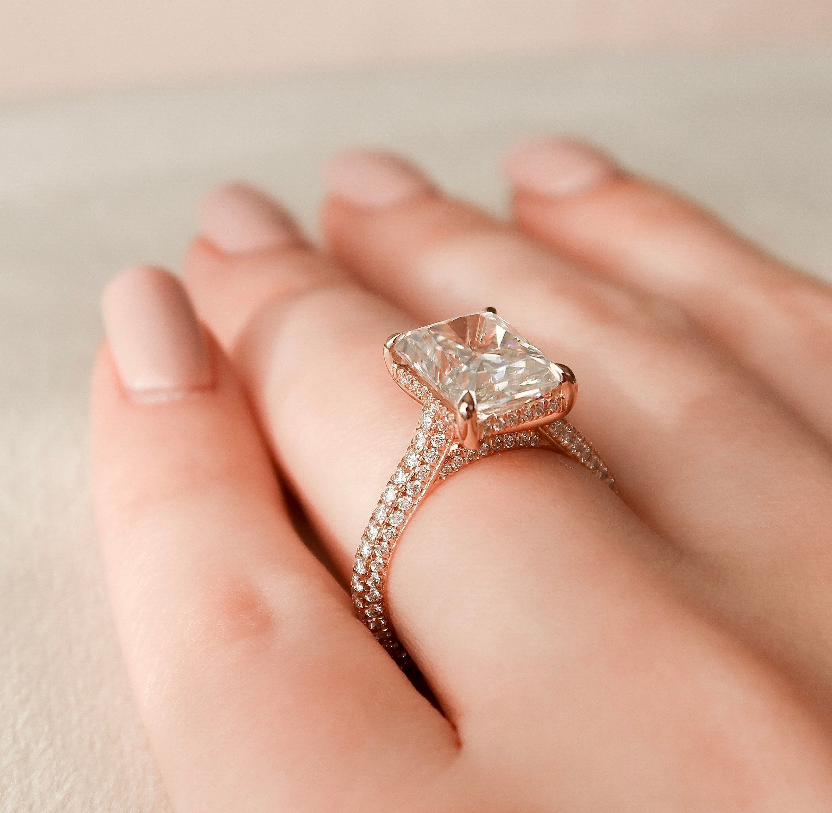 Hidden Halo Moissanite Ring