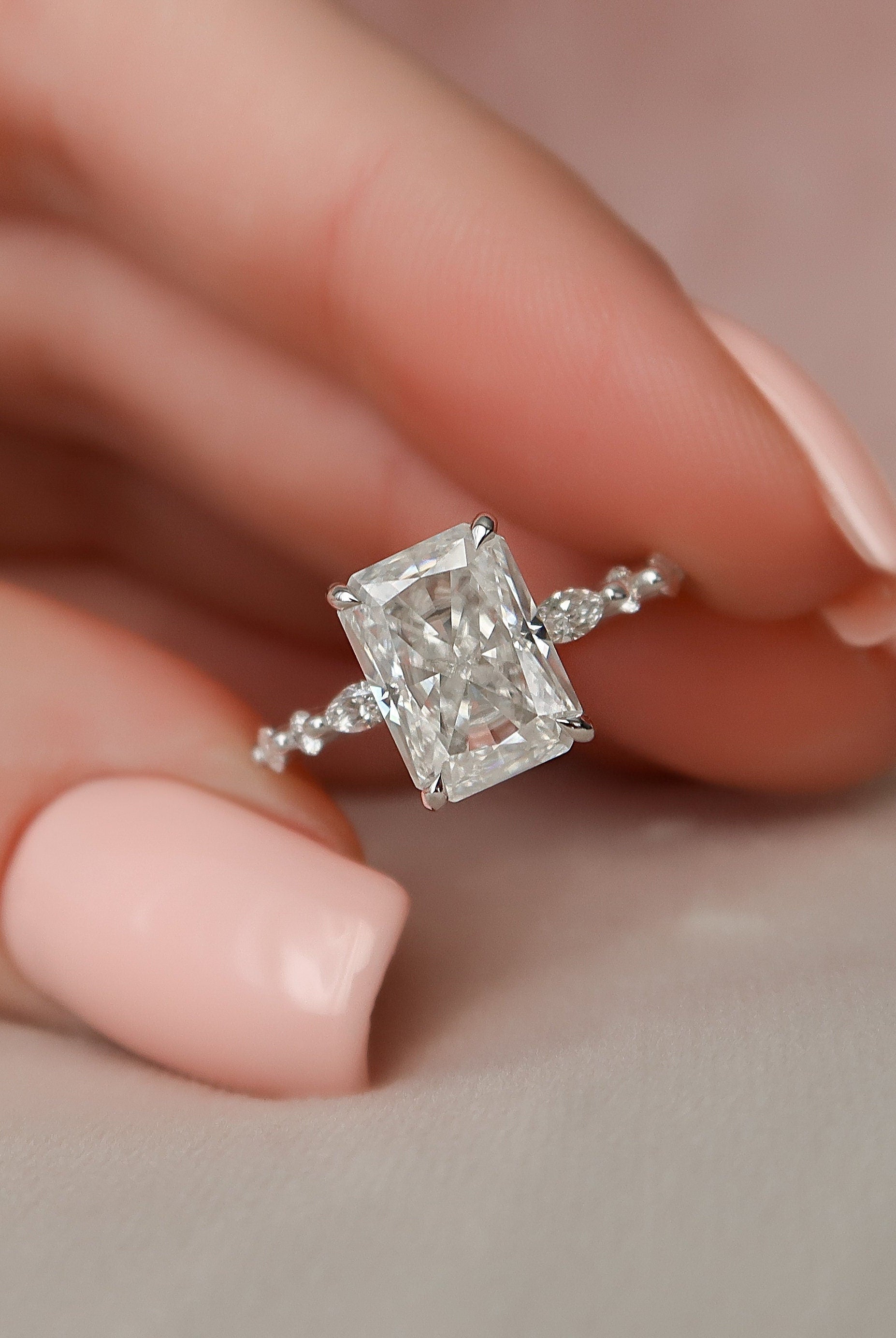Four Prong Moissanite Ring