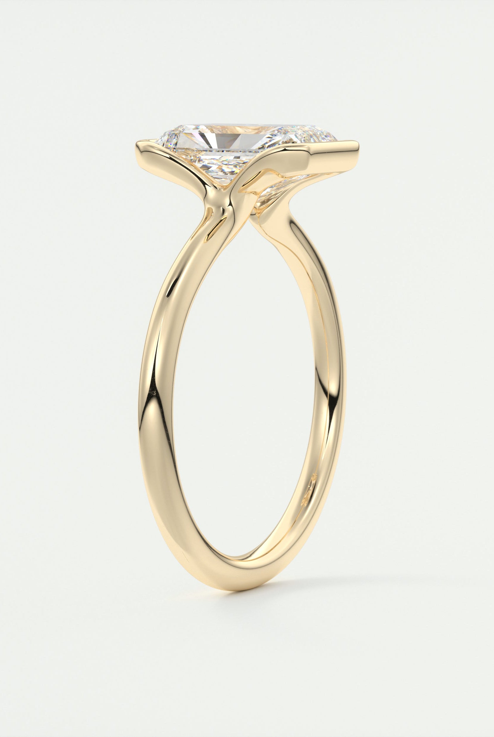 Bezel Set Moissanite Ring