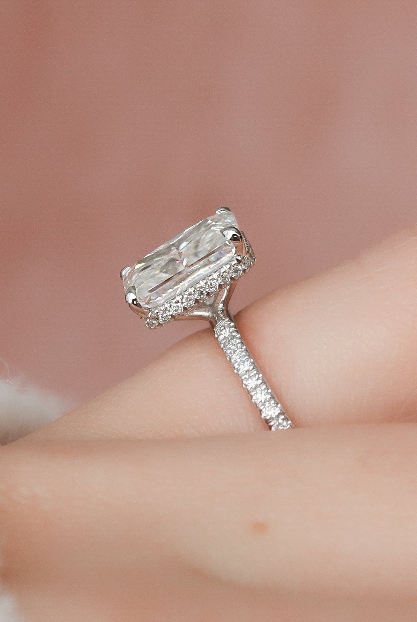 Solid Gold Moissanite Ring