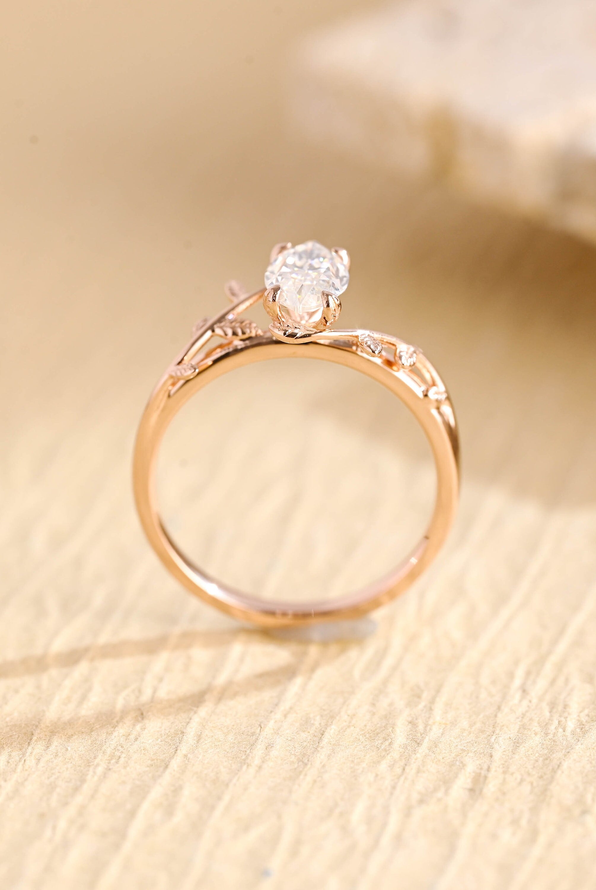 White Gold Marquise Moissanite Ring