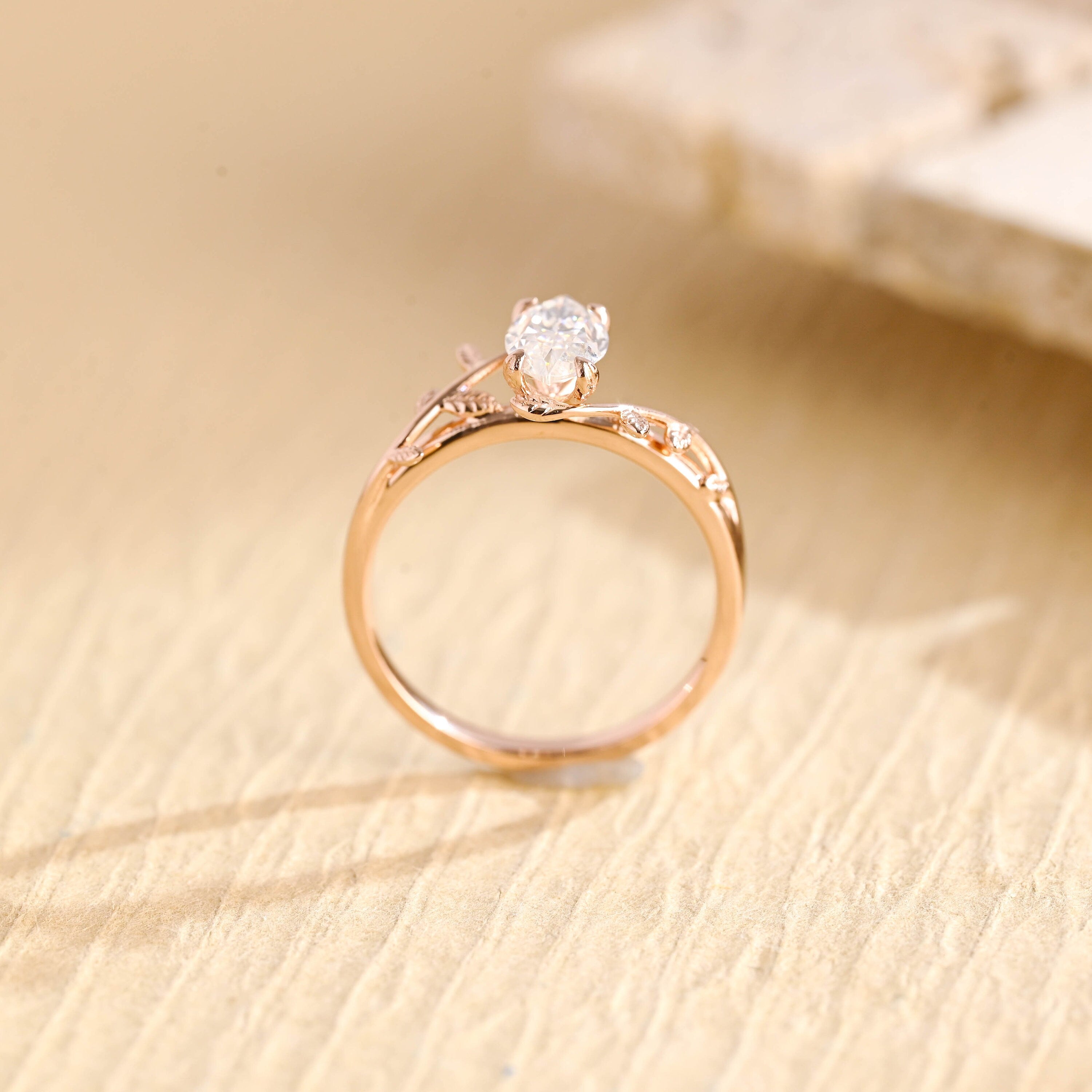 White Gold Marquise Moissanite Ring