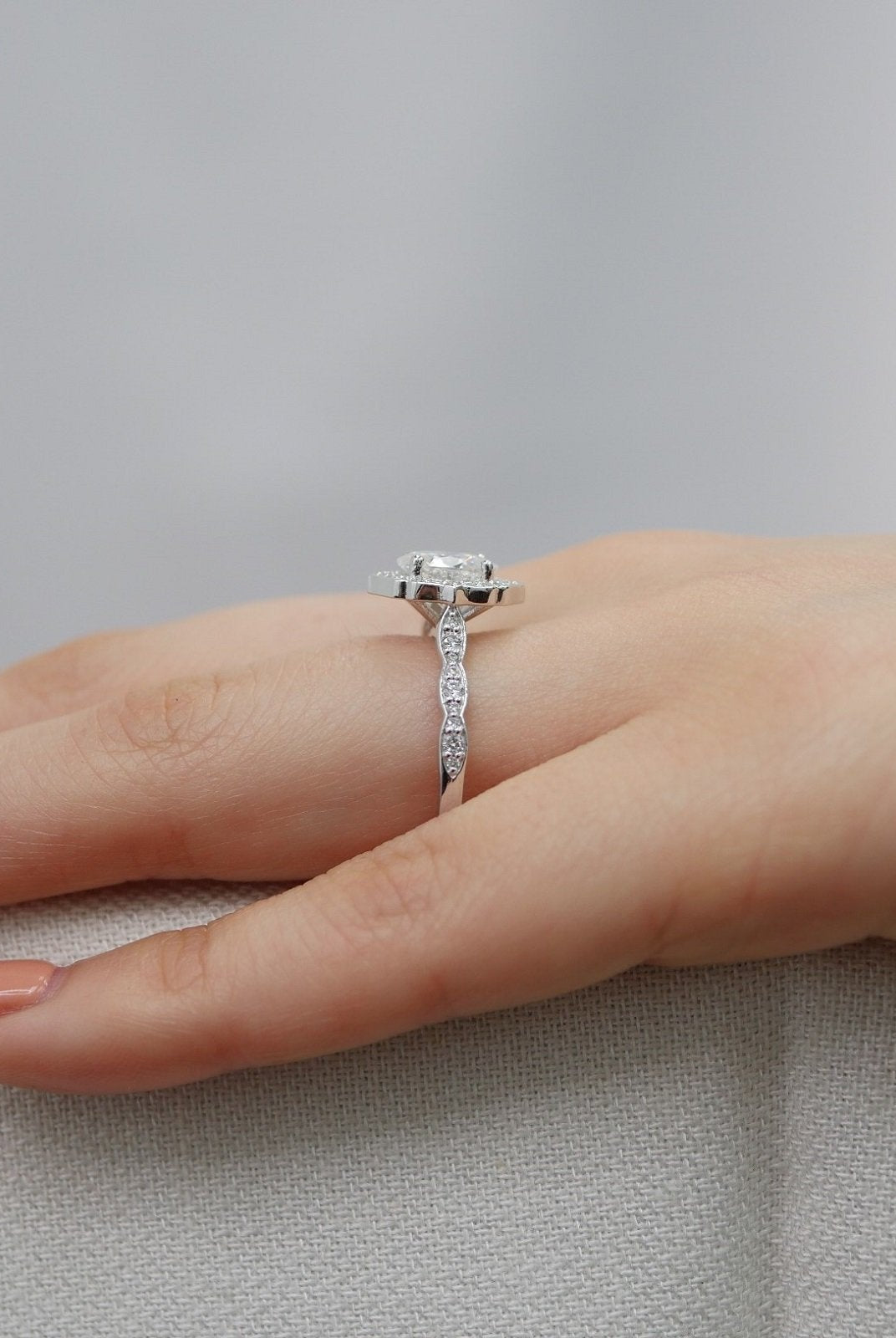 Luxury Moissanite Halo Ring