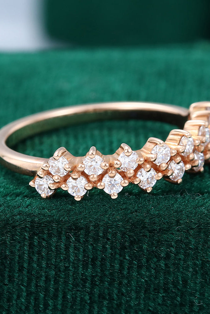 round-moissanite-double-setting-band-wedding-band