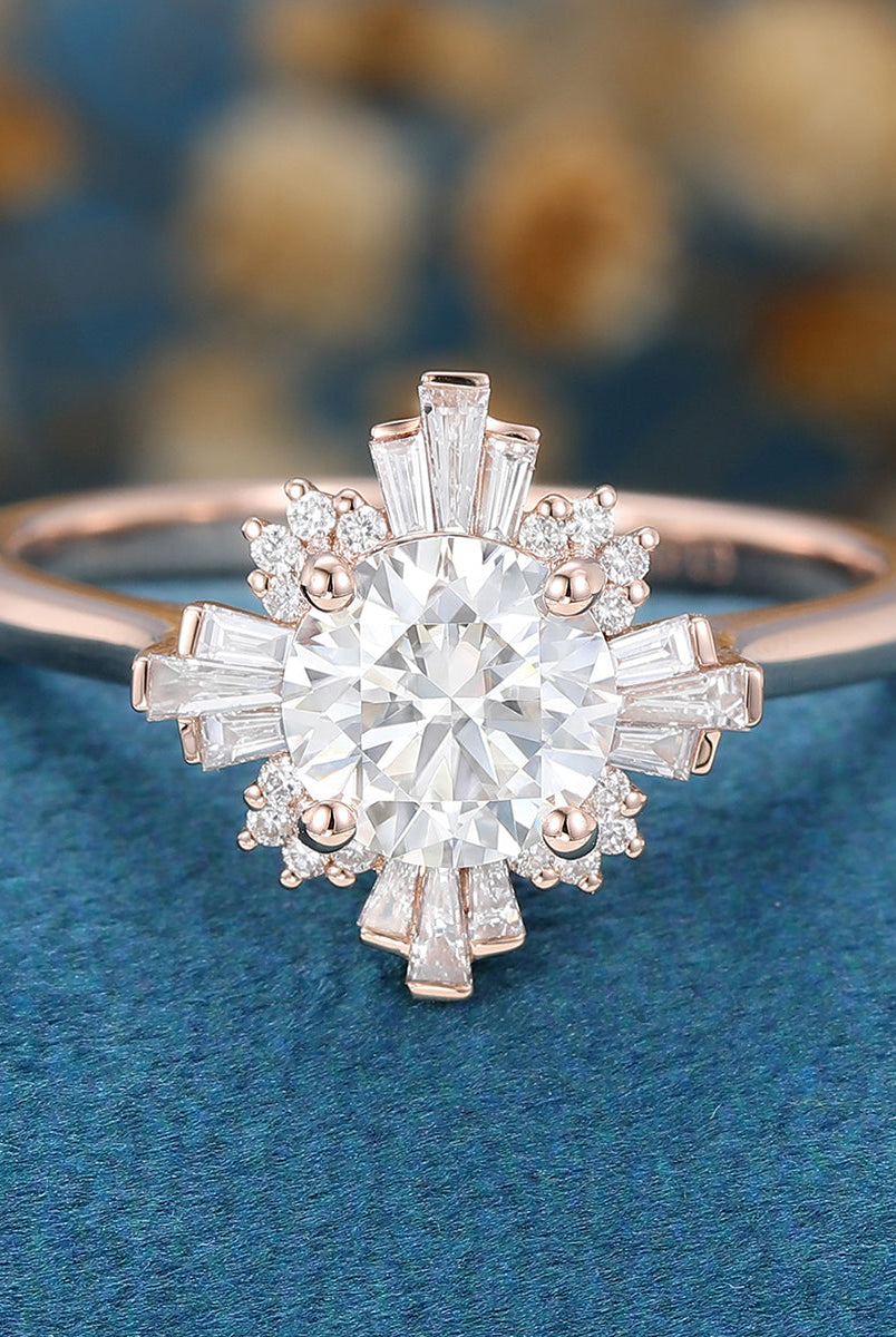 round-shaped-moissanite-vintage-cluster-engagement-ring
