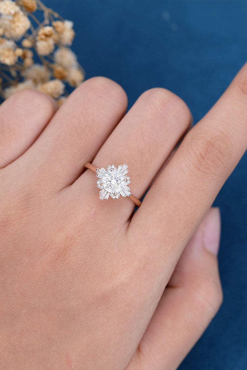 round-shaped-moissanite-vintage-cluster-engagement-ring