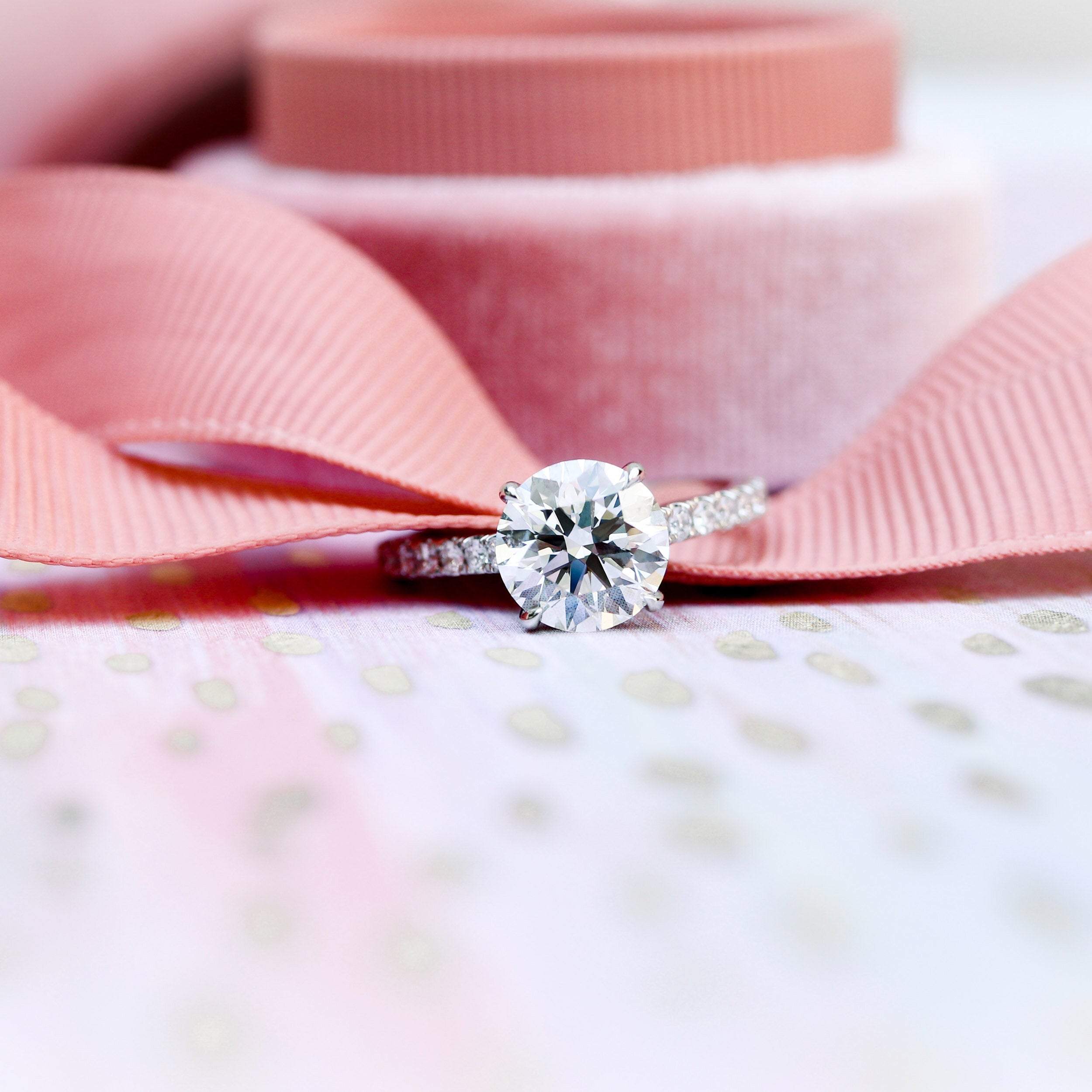 Round Cut Moissanite Ring