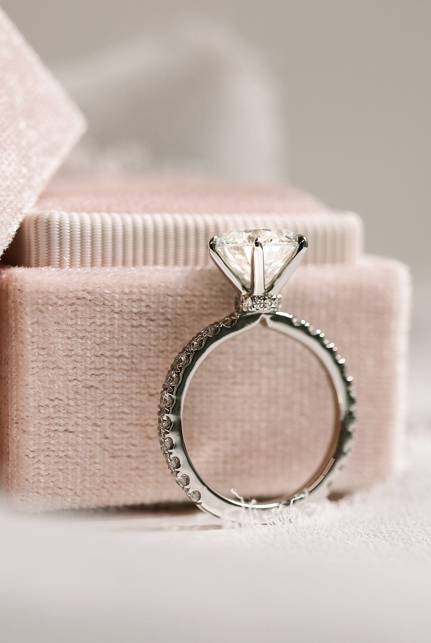 Pave Moissanite Engagement Ring