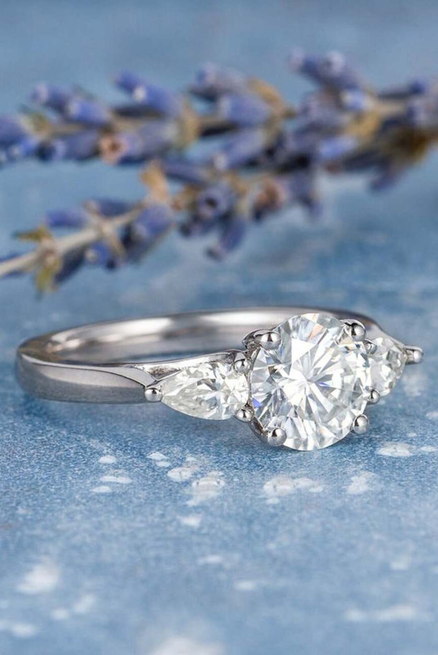 Round Brilliant Three Stone Ring