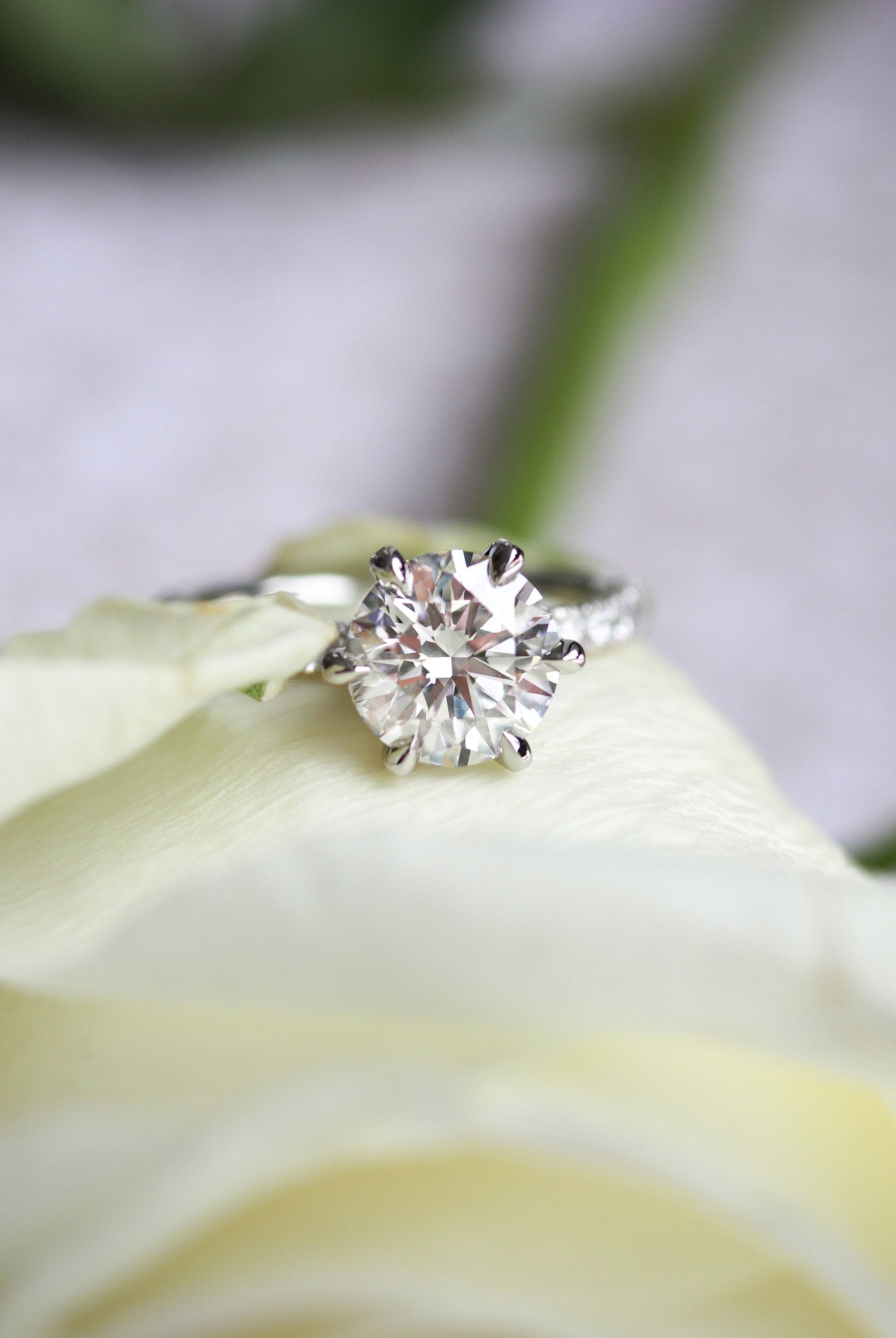 Round Moissanite Engagement Ring