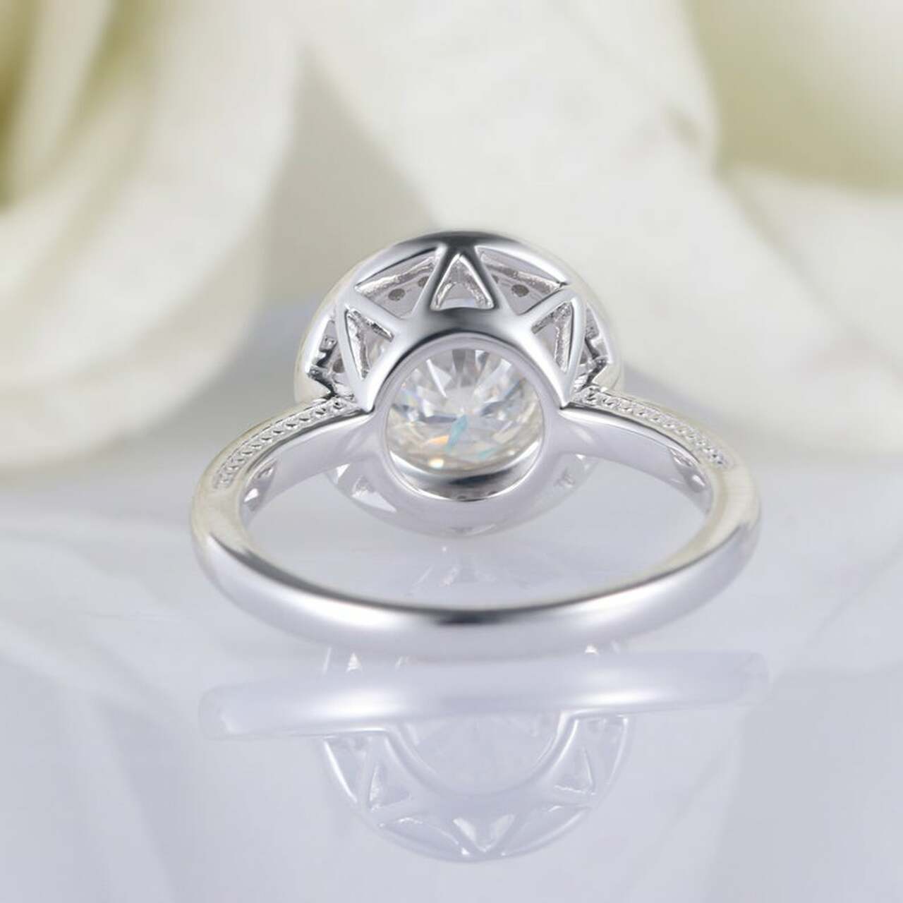 Round Moissanite Engagement Ring