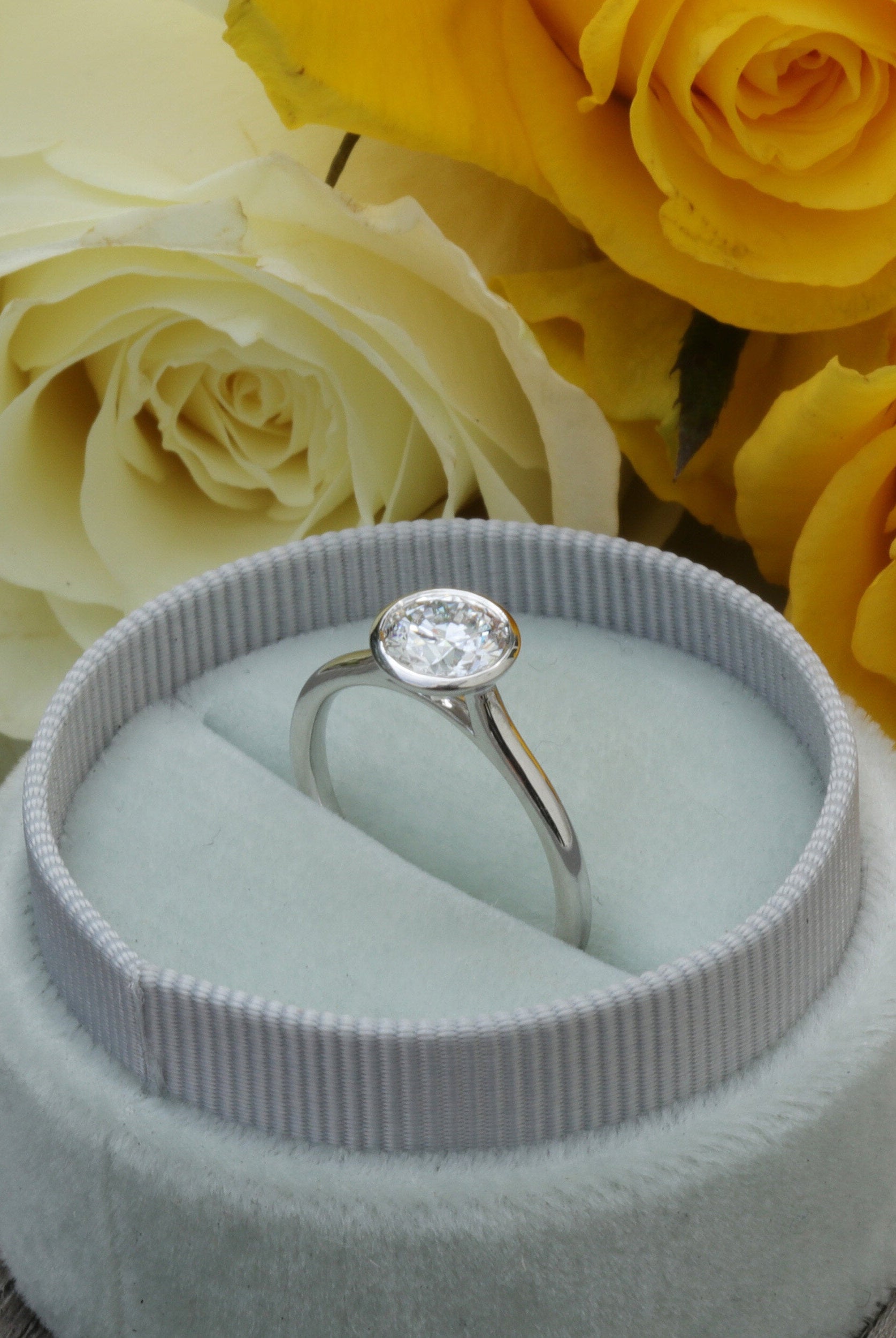 Bezel Set Moissanite Ring