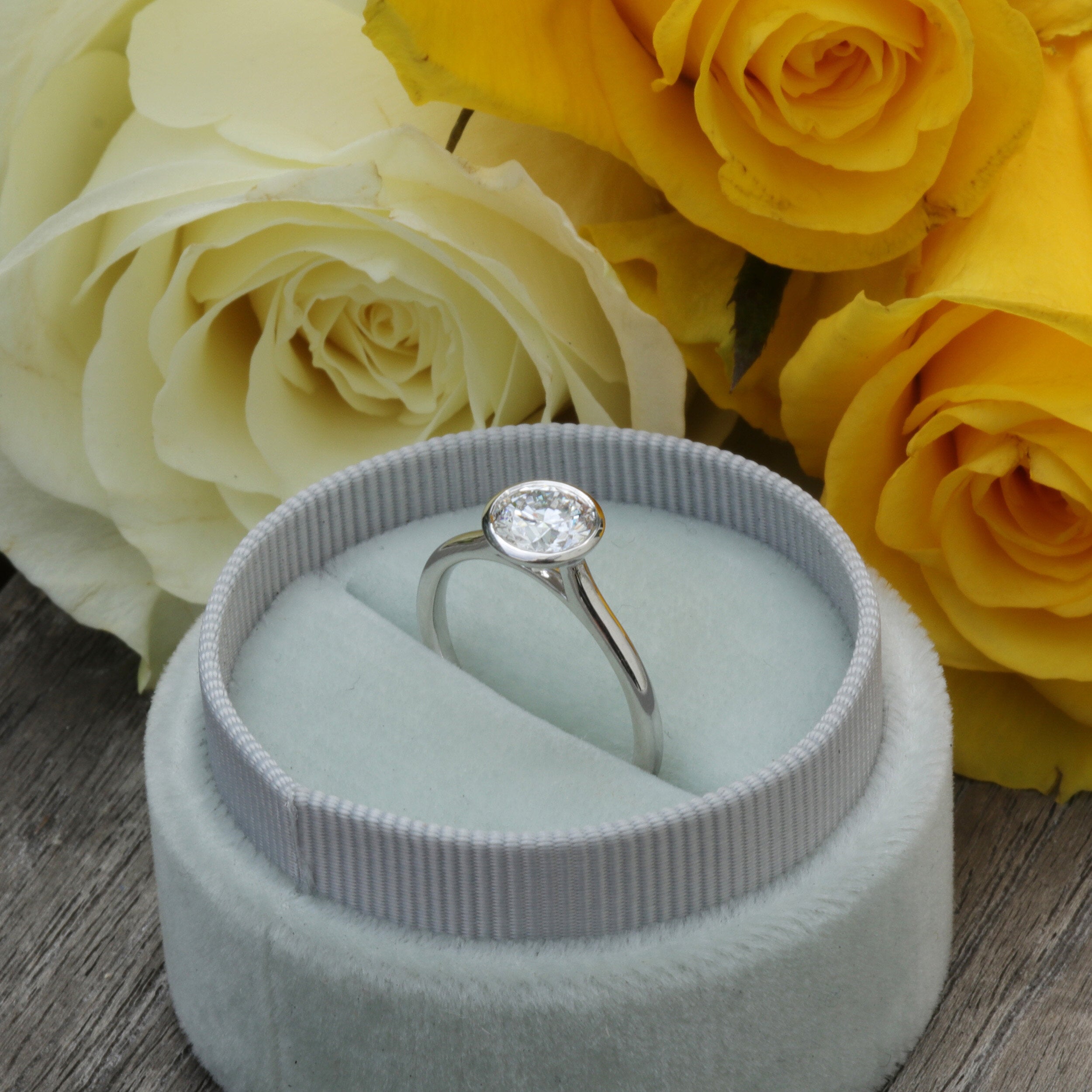 Bezel Set Moissanite Ring