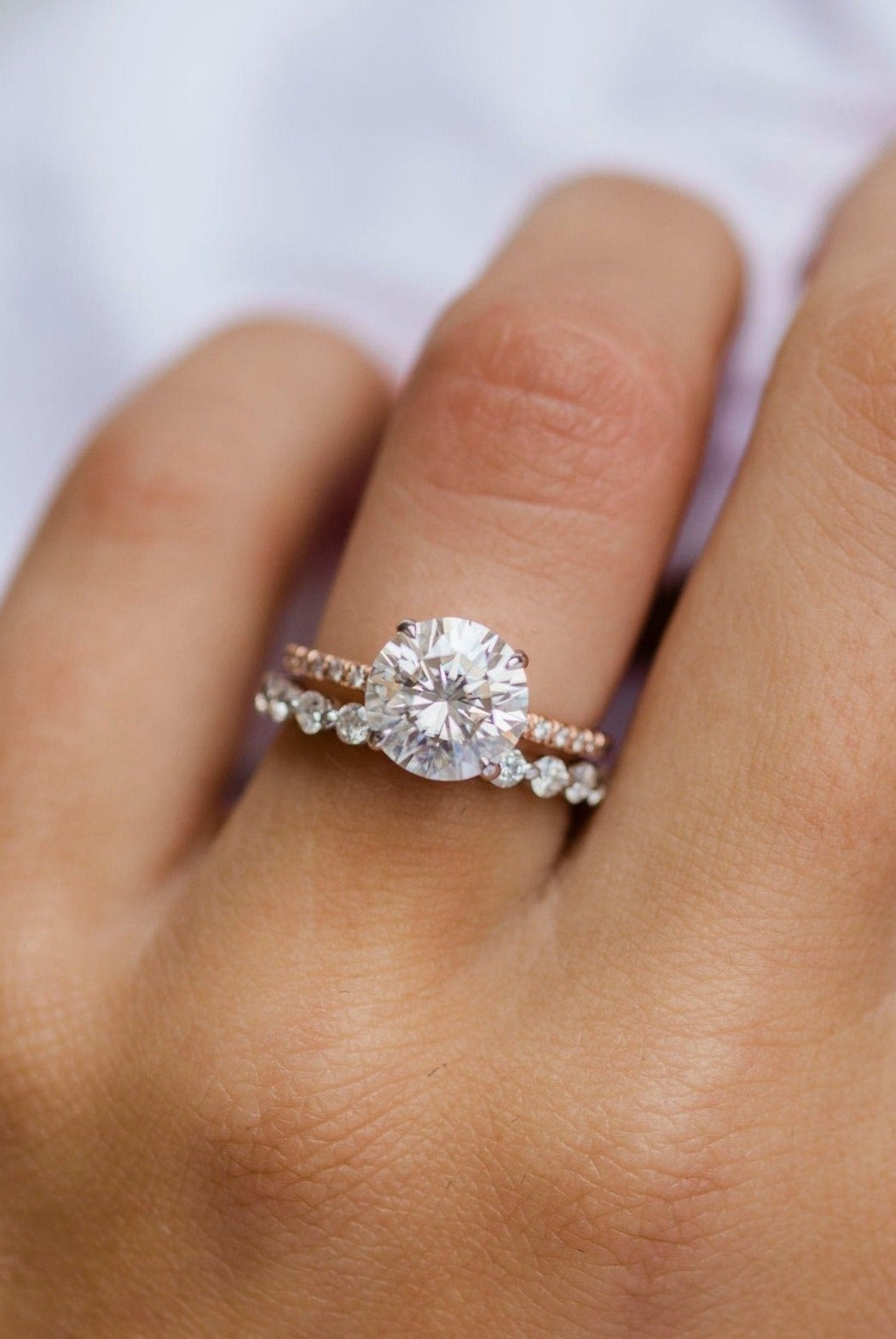 Hidden Halo Moissanite Ring