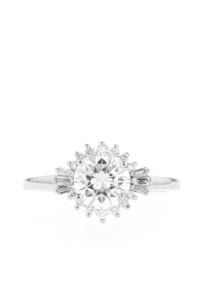 Unique Round Moissanite Ring