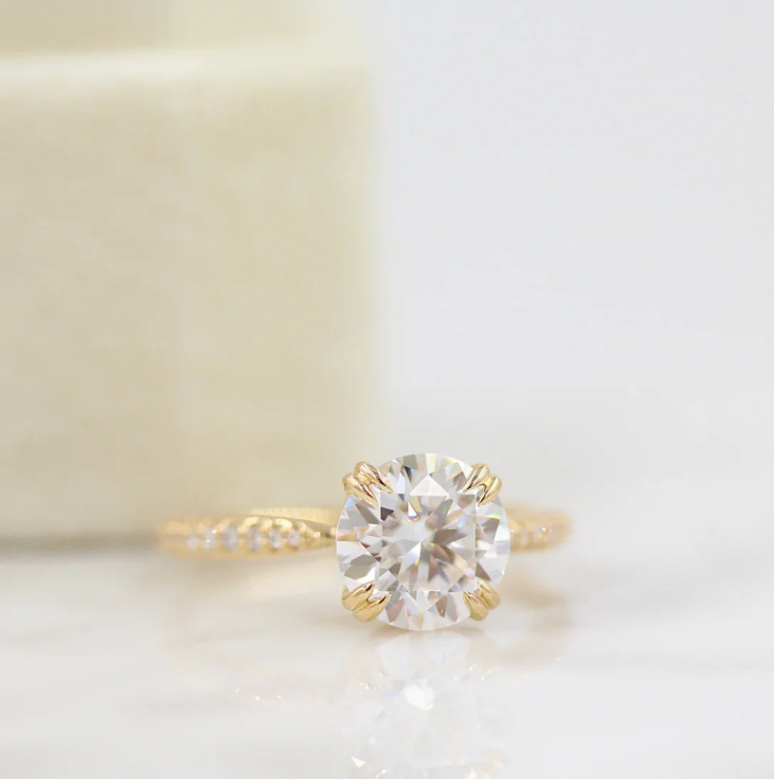 Double Claw Prong Engagement Ring