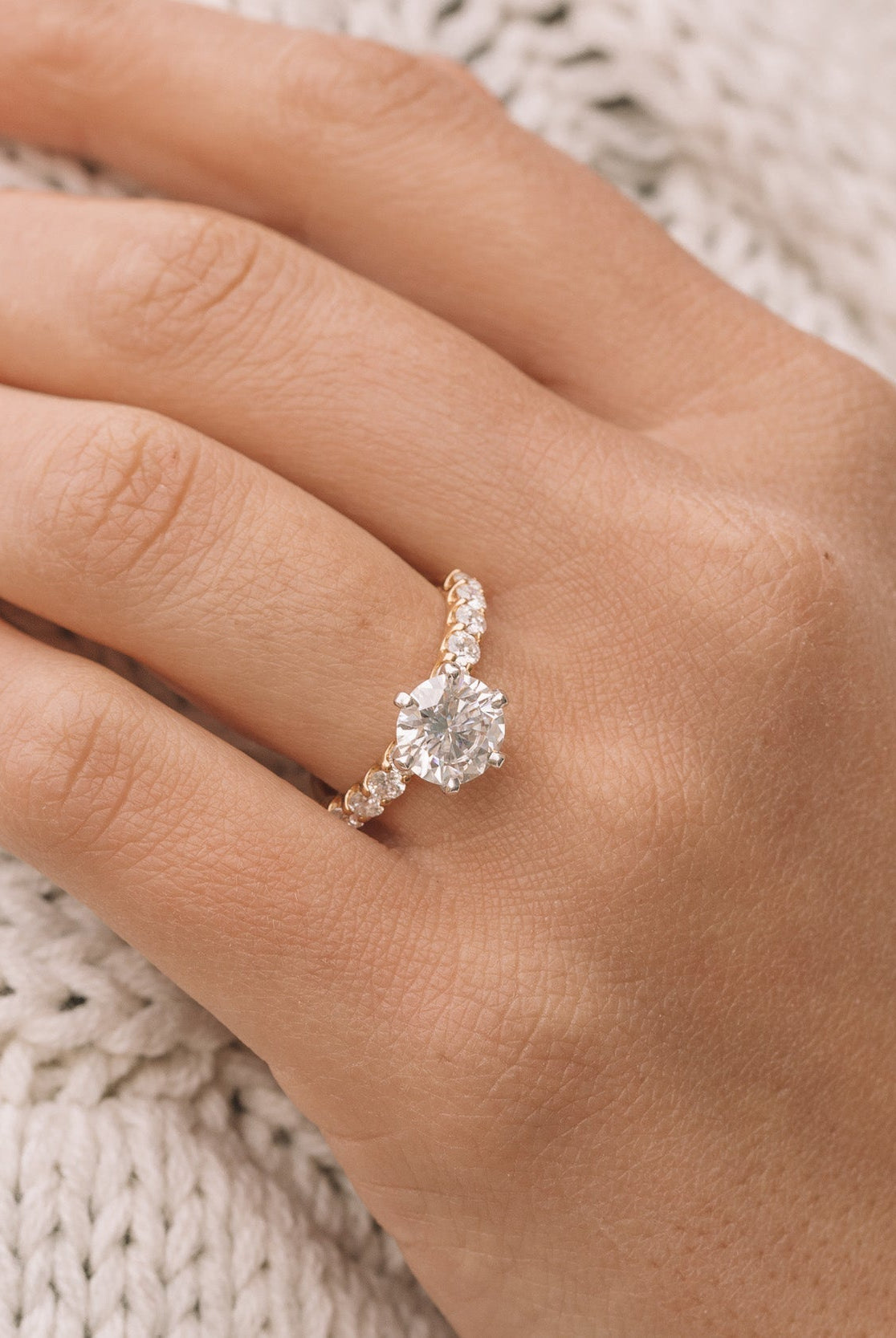 Round Cut Moissanite Ring