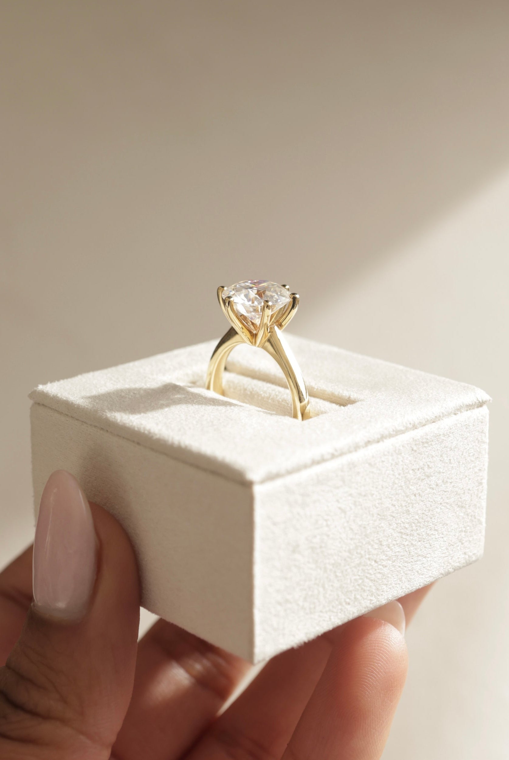 Round Diamond Moissanite Ring
