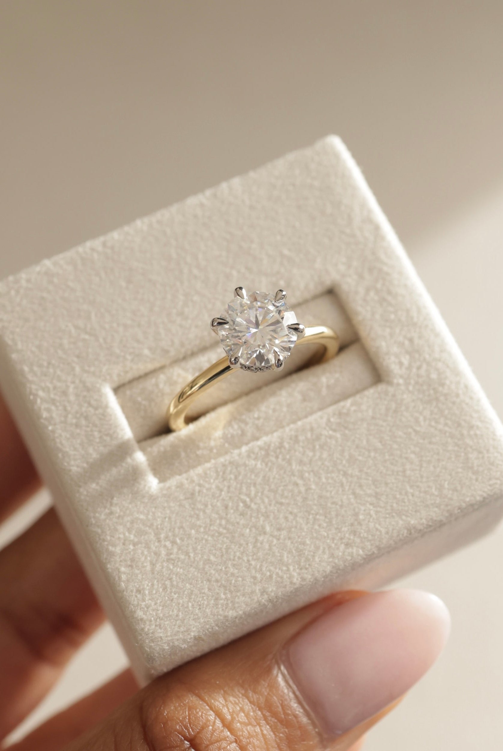 White Gold Round Moissanite Ring