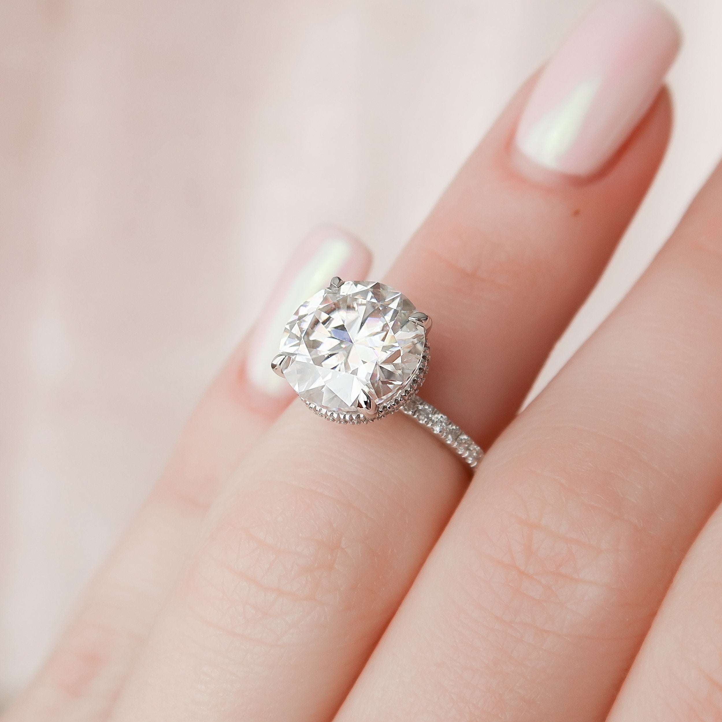 Hidden Halo Moissanite Ring