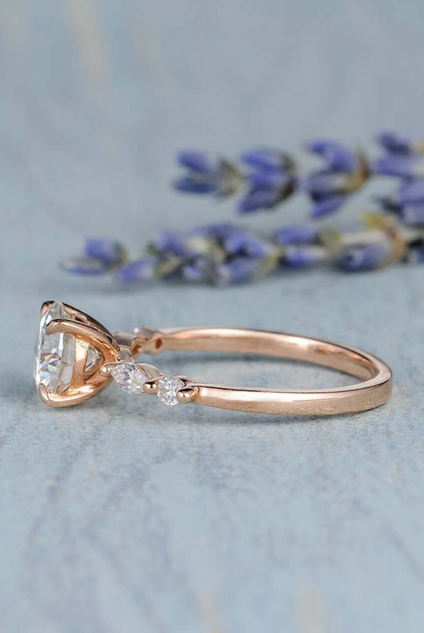 Round Moissanite Engagement Ring