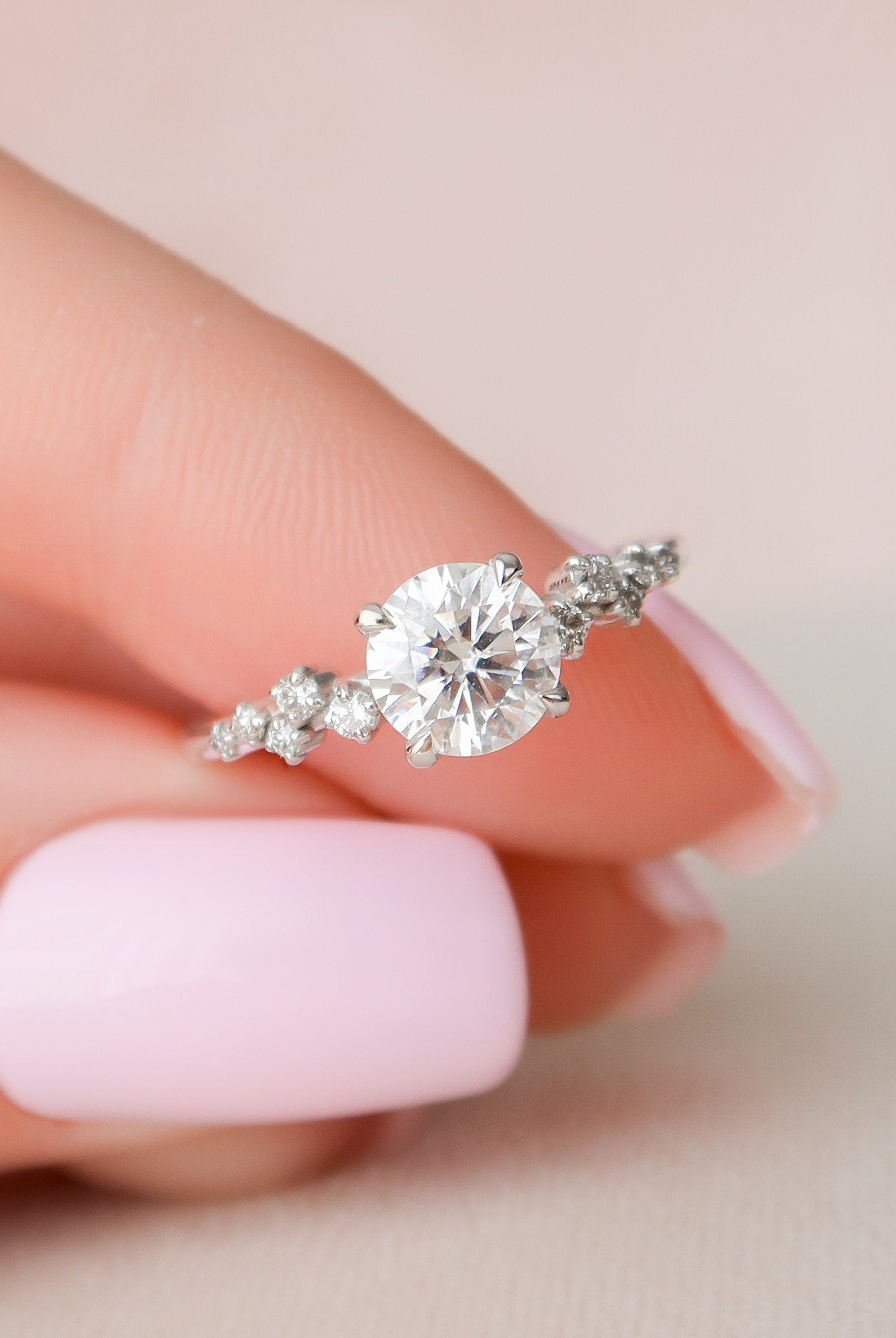 Hidden Halo Engagement Ring