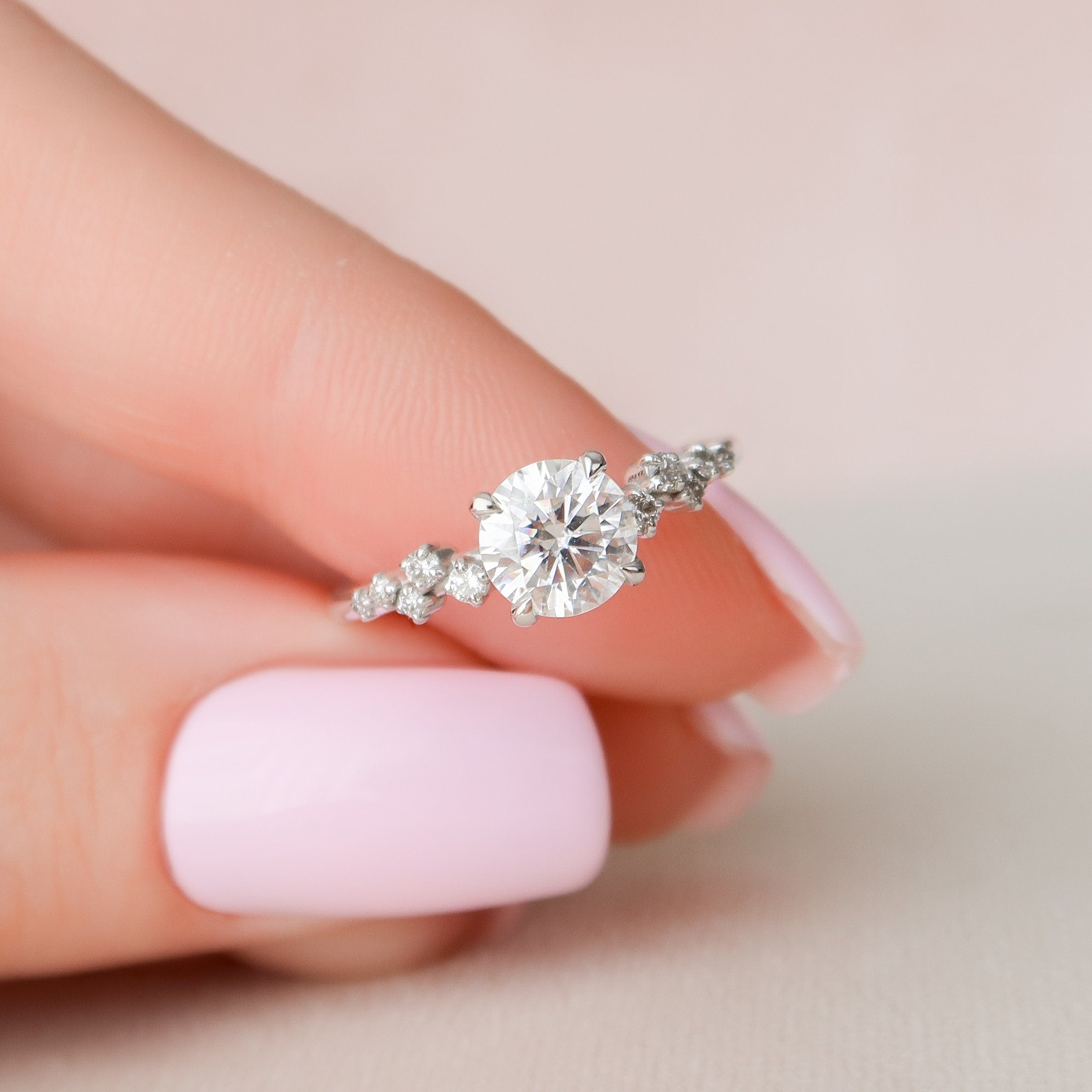 Hidden Halo Engagement Ring